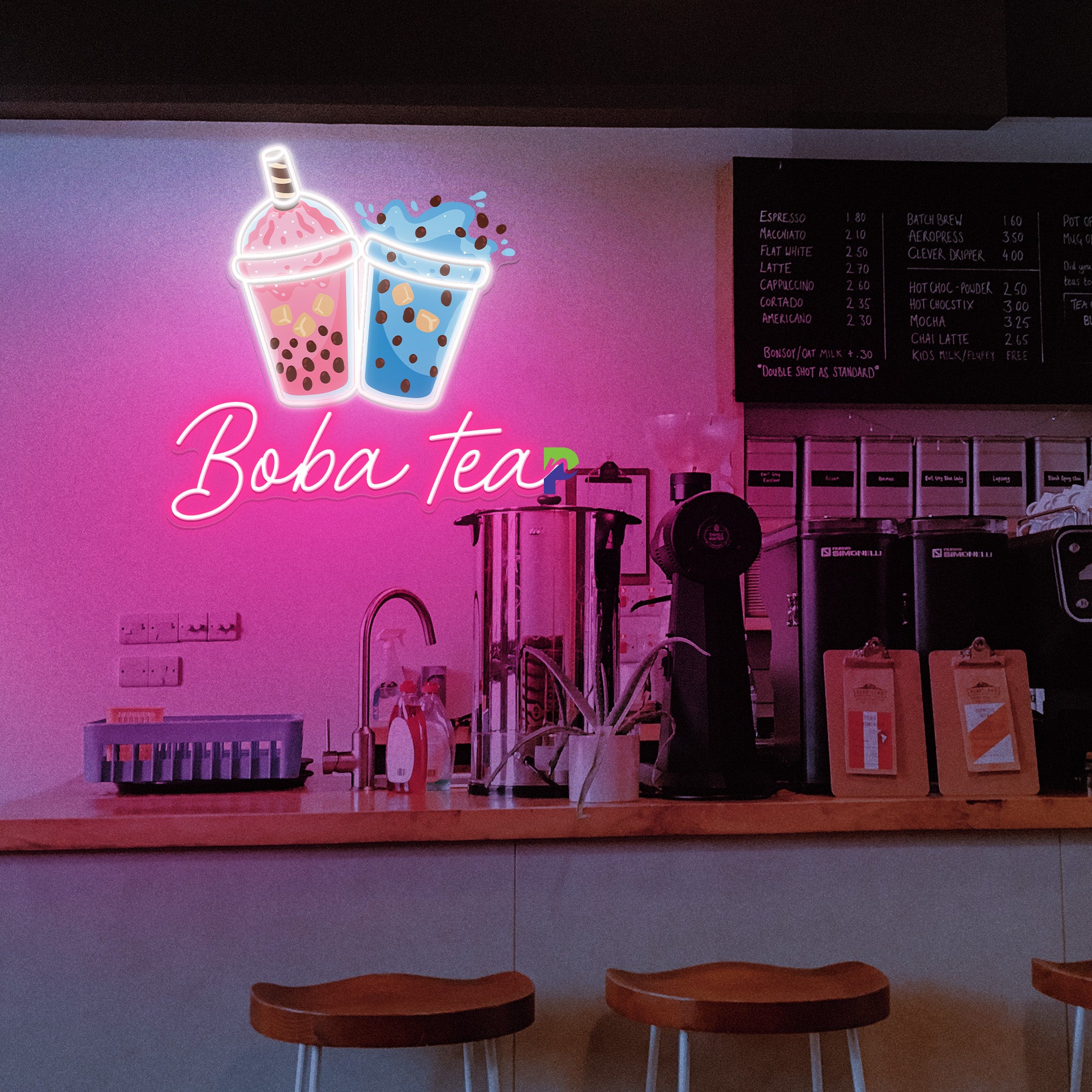 Boba Neon Sign Bubble Tea Led Light pink