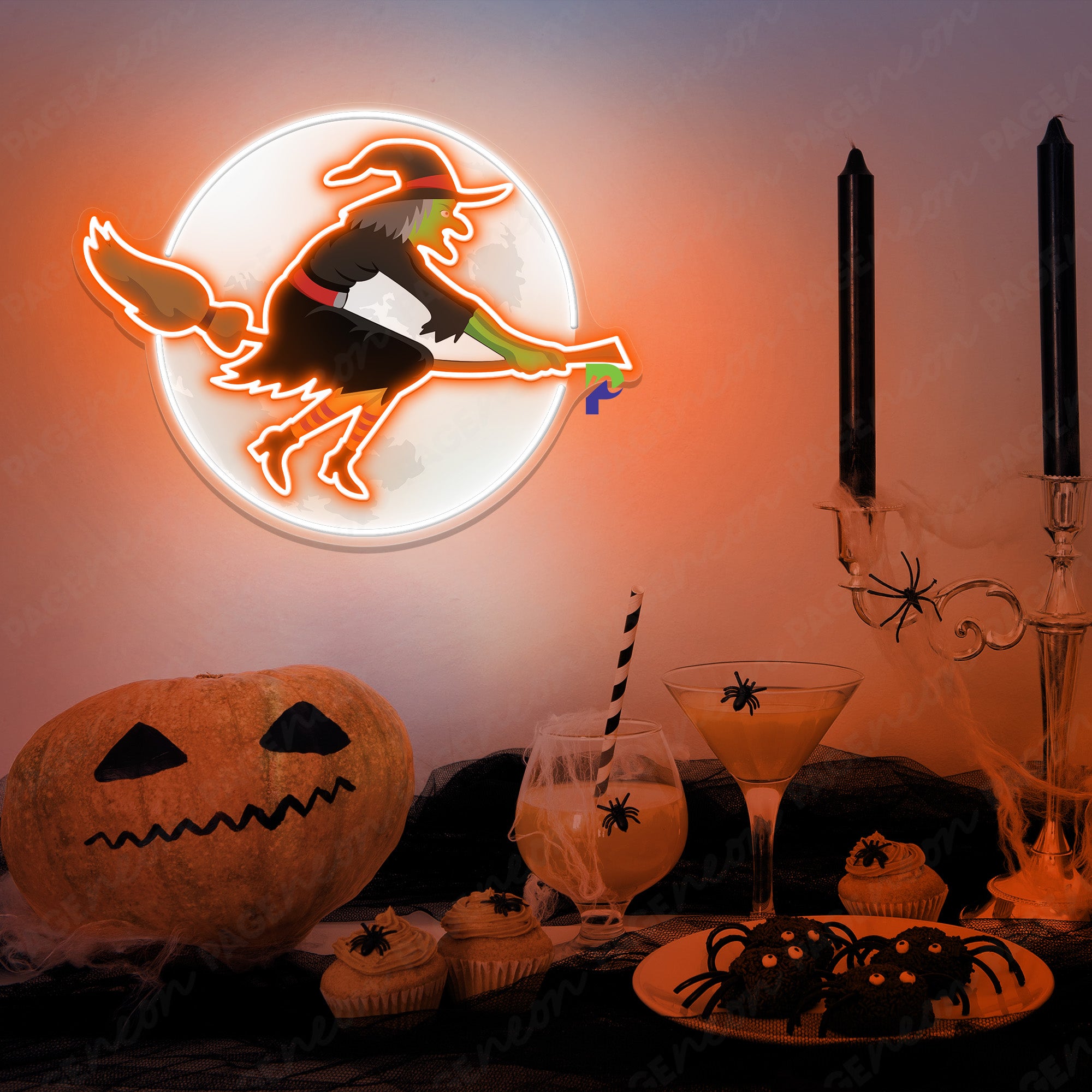Witch Neon Sign Halloween Led Light 2