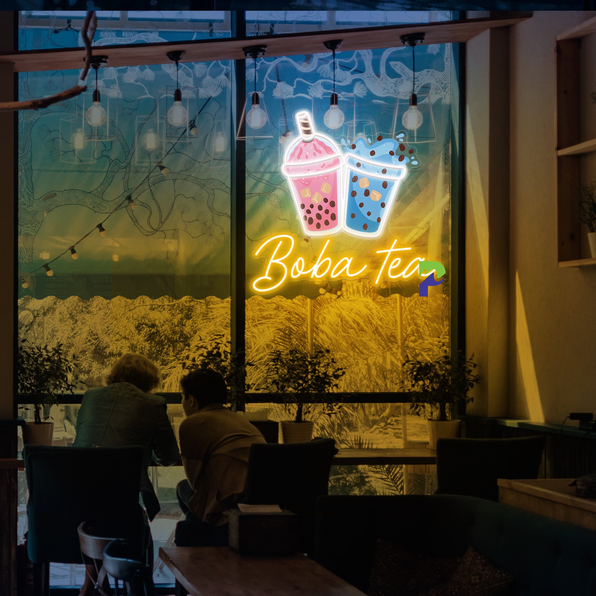 Boba Neon Sign Bubble Tea Led Light yellow 1