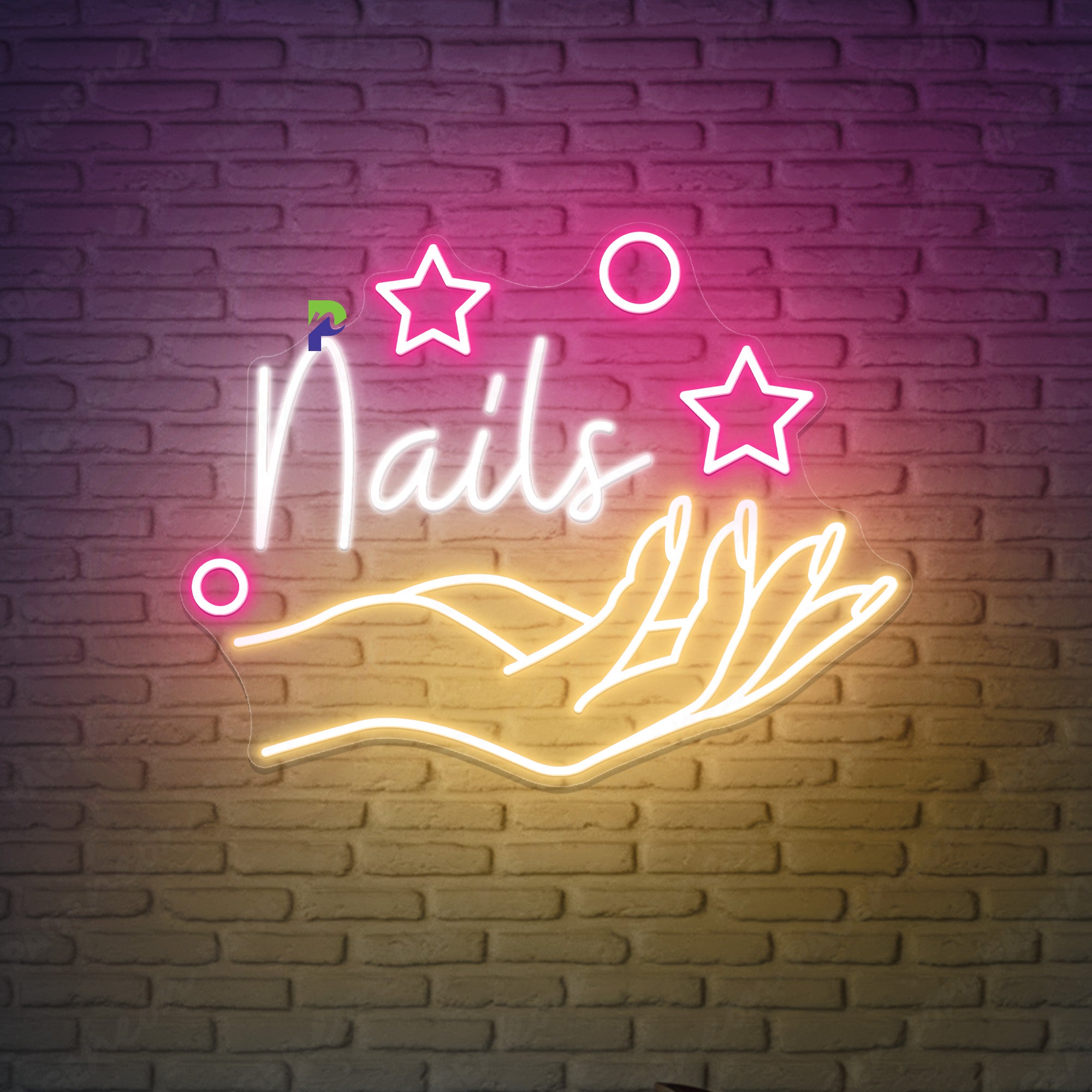 Neon Sign Nails Beauty Salon Led Light gold yellow