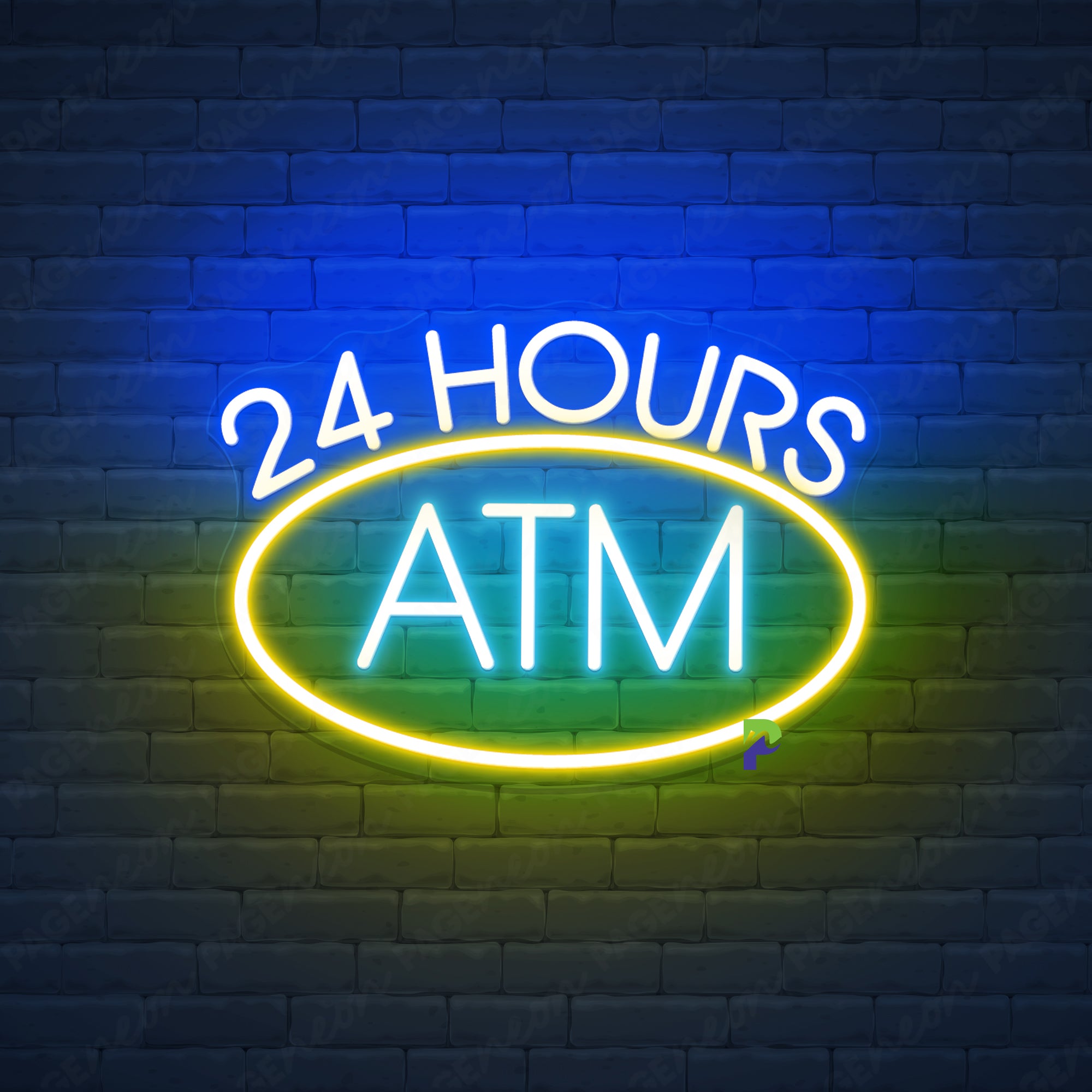 ATM Neon Signs 24 Hours Open Led Light