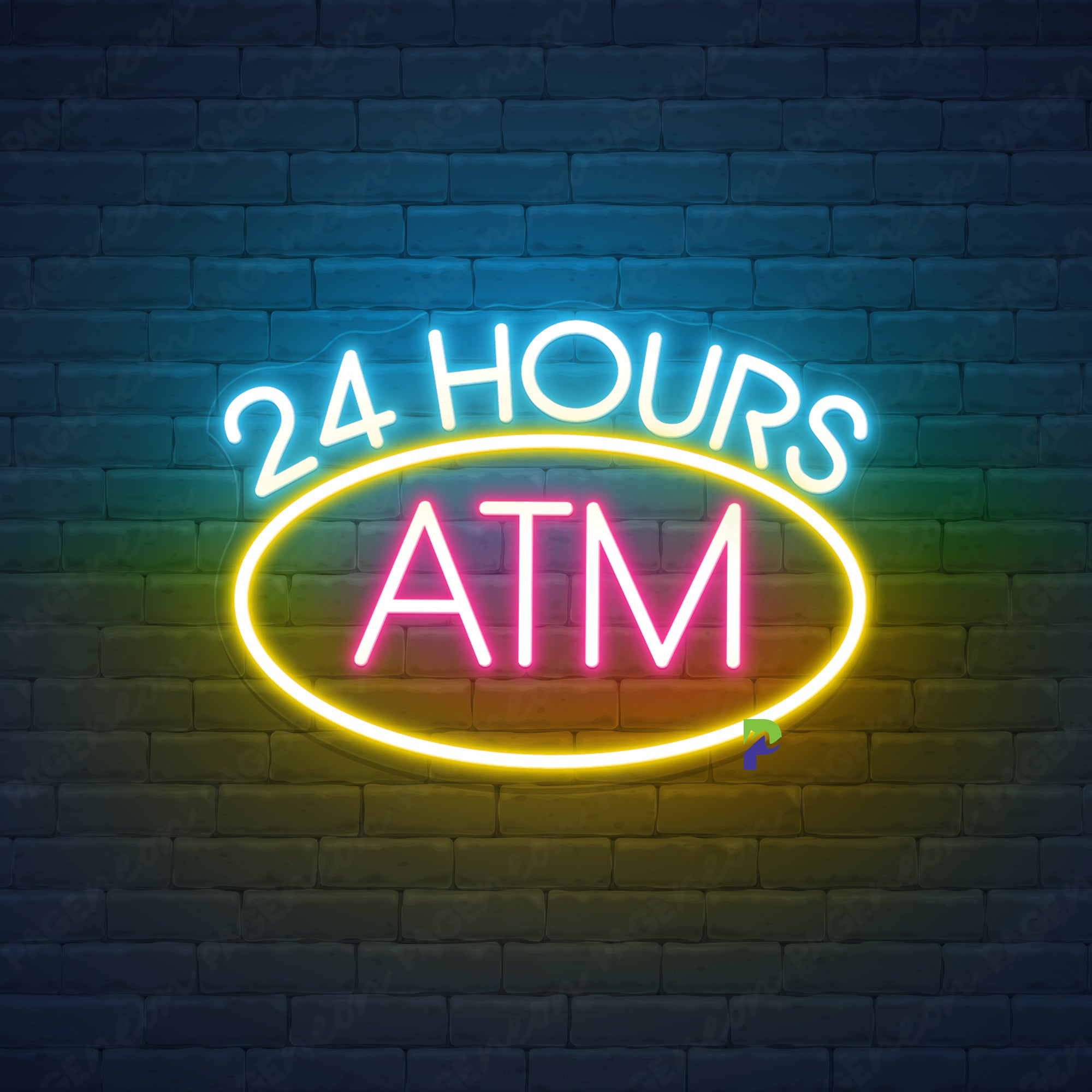 ATM Neon Signs 24 Hours Open Led Light