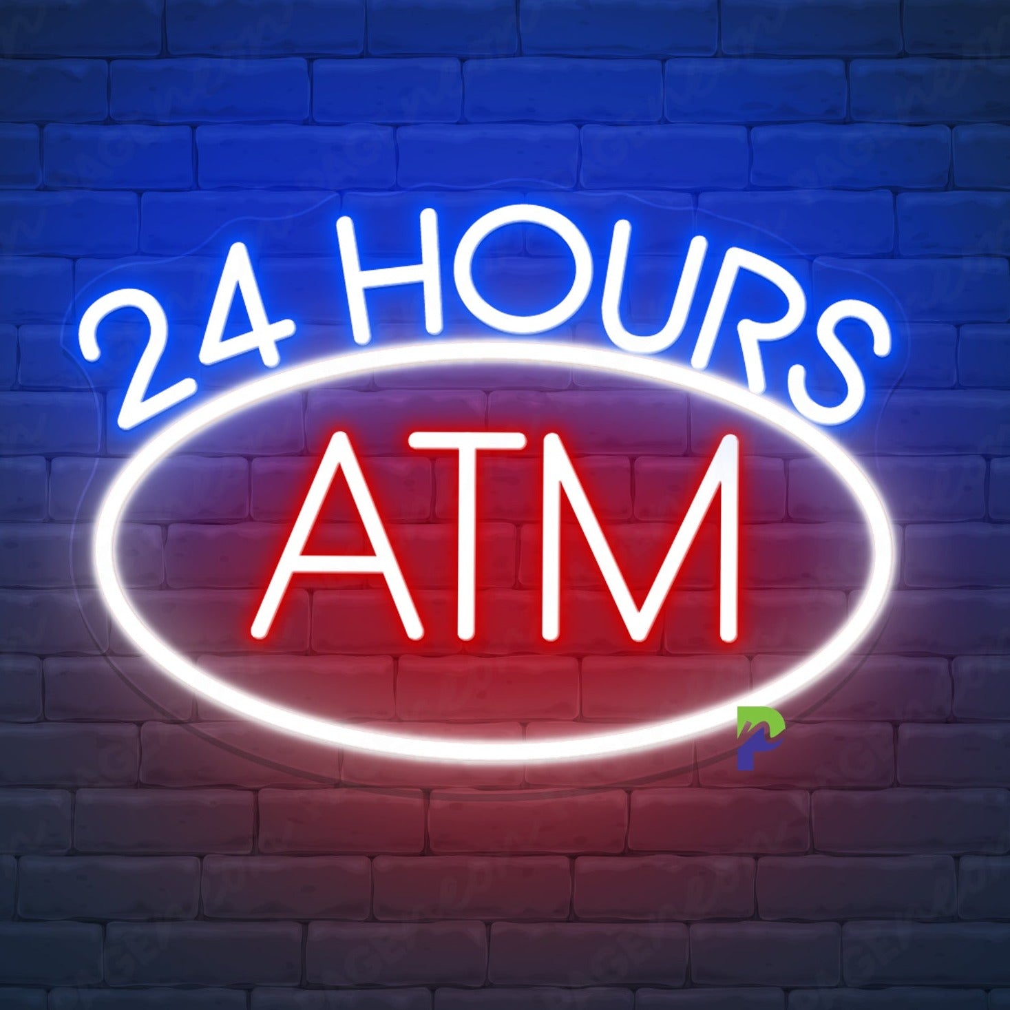 ATM Neon Signs 24 Hours Open Led Light