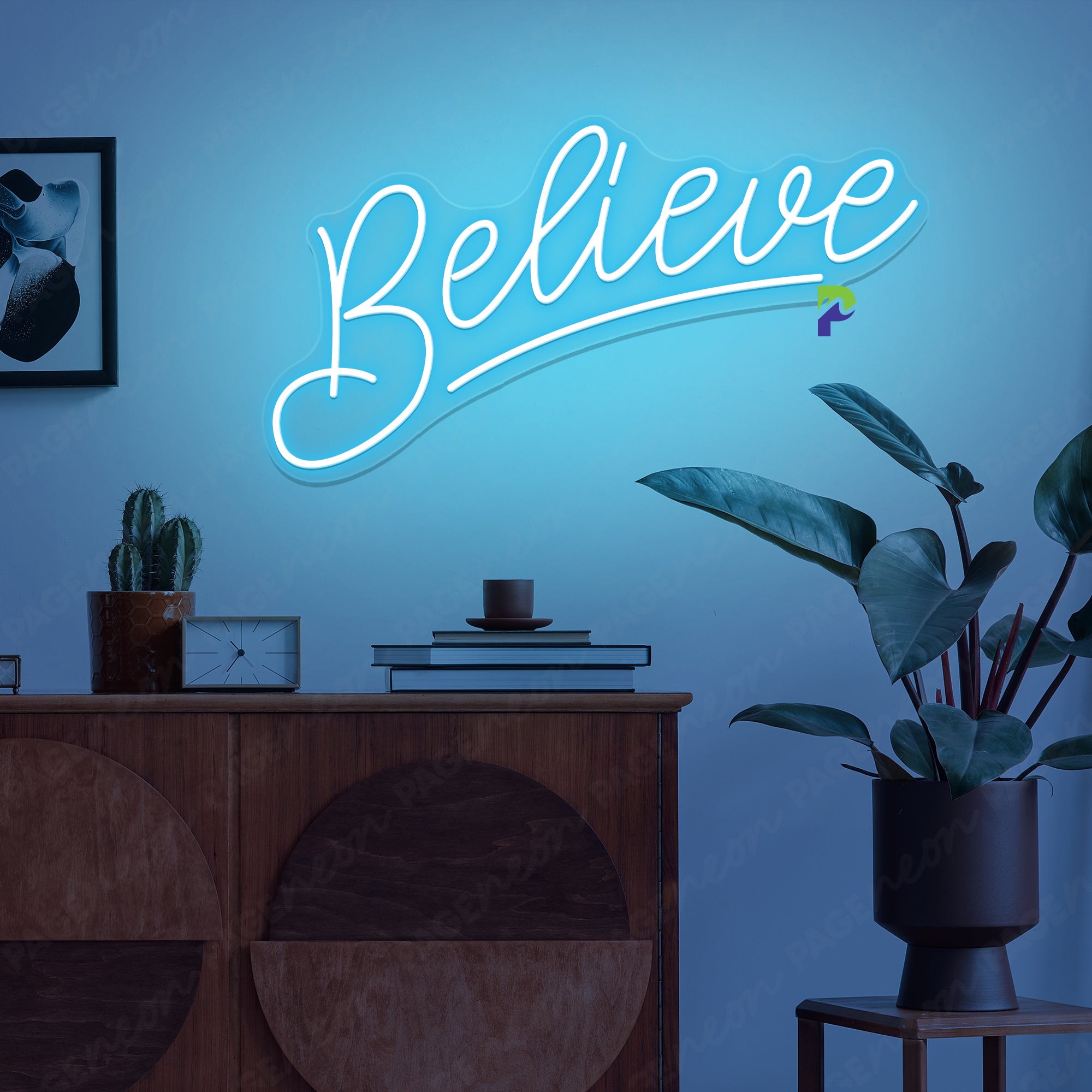 Believe Neon Sign Simple Inspirational Word Led Light