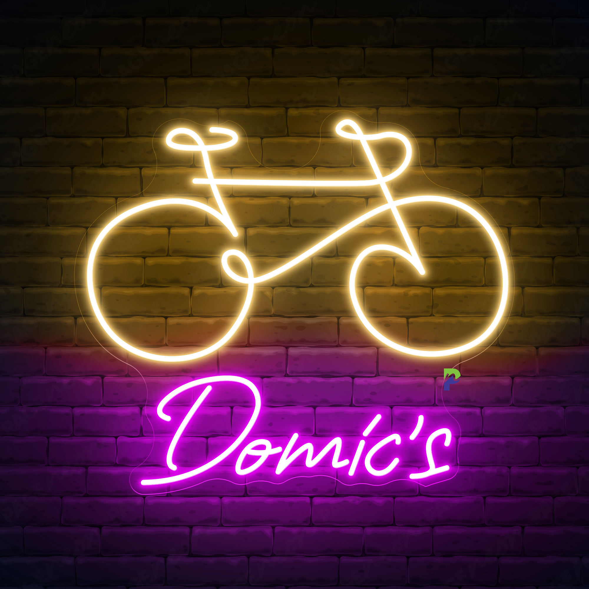 Bicycle Neon Signs Custom Name Led Light