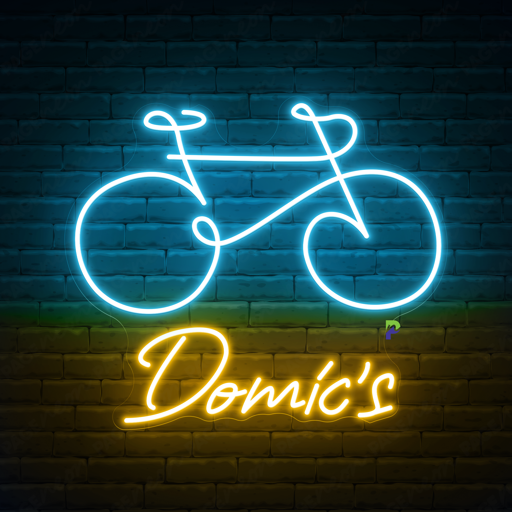 Bicycle Neon Signs Custom Name Led Light