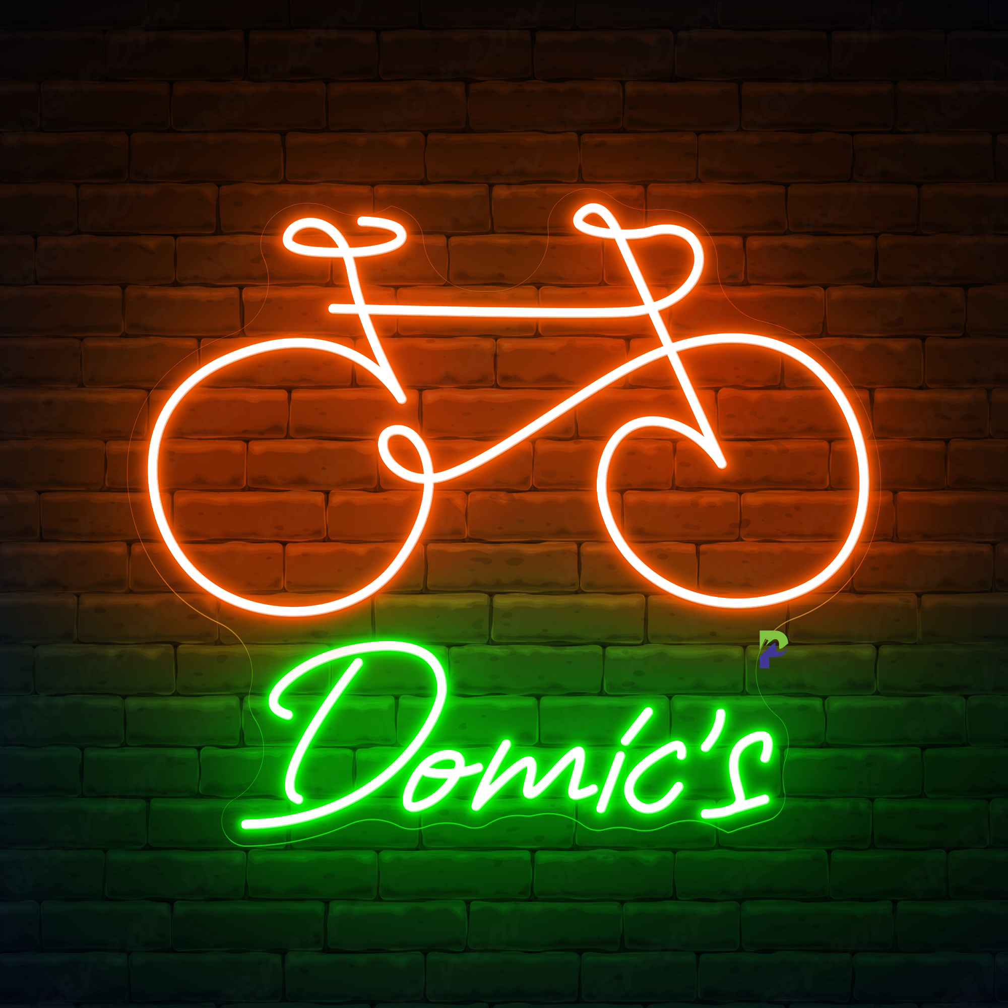 Bicycle Neon Signs Custom Name Led Light