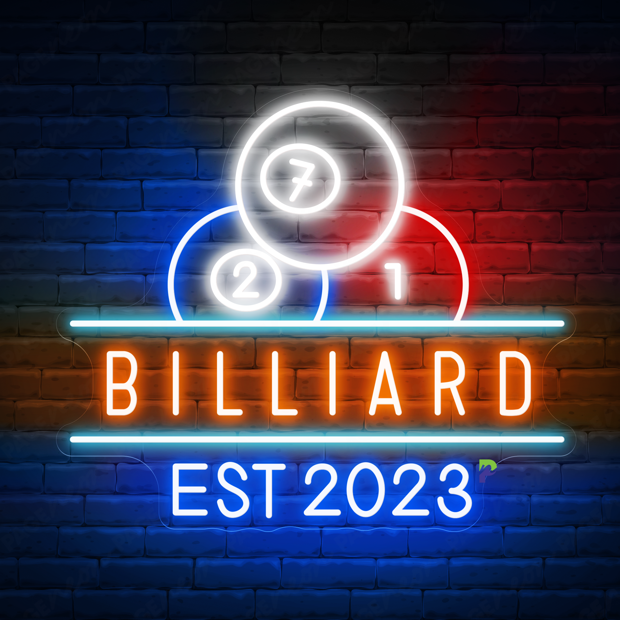 Billiards Neon Sign Custom Large Led Light