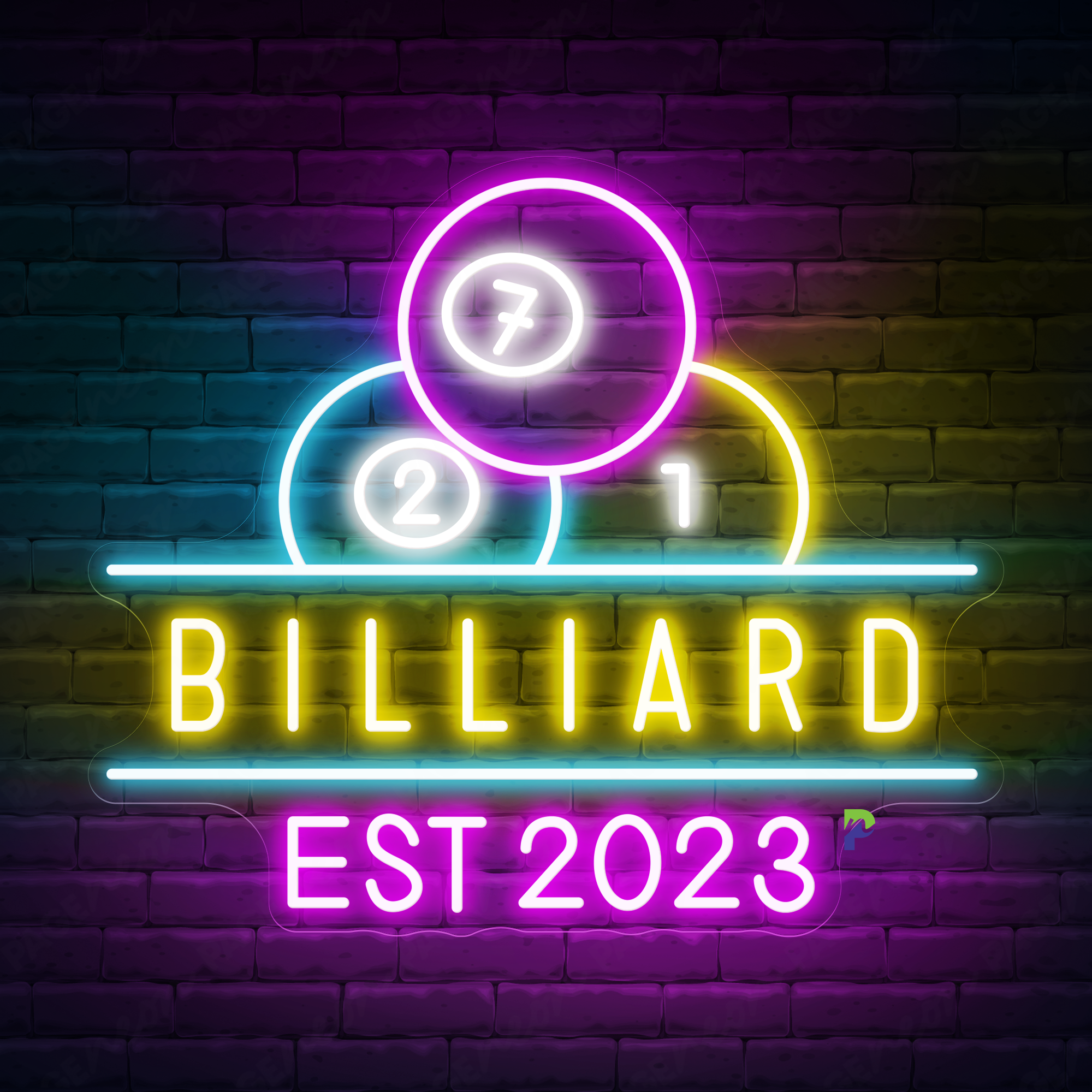 Billiards Neon Sign Custom Large Led Light