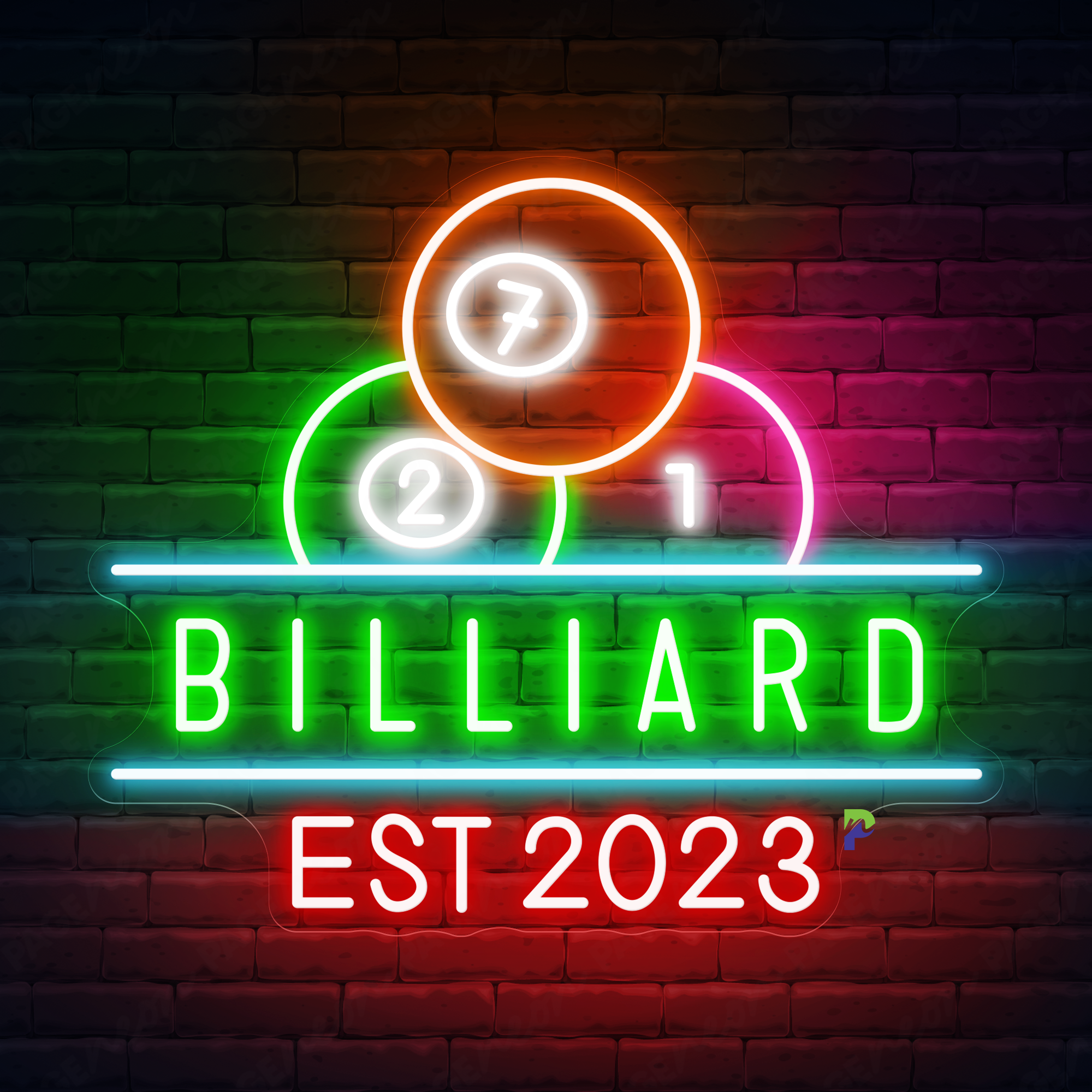 Billiards Neon Sign Custom Large Led Light