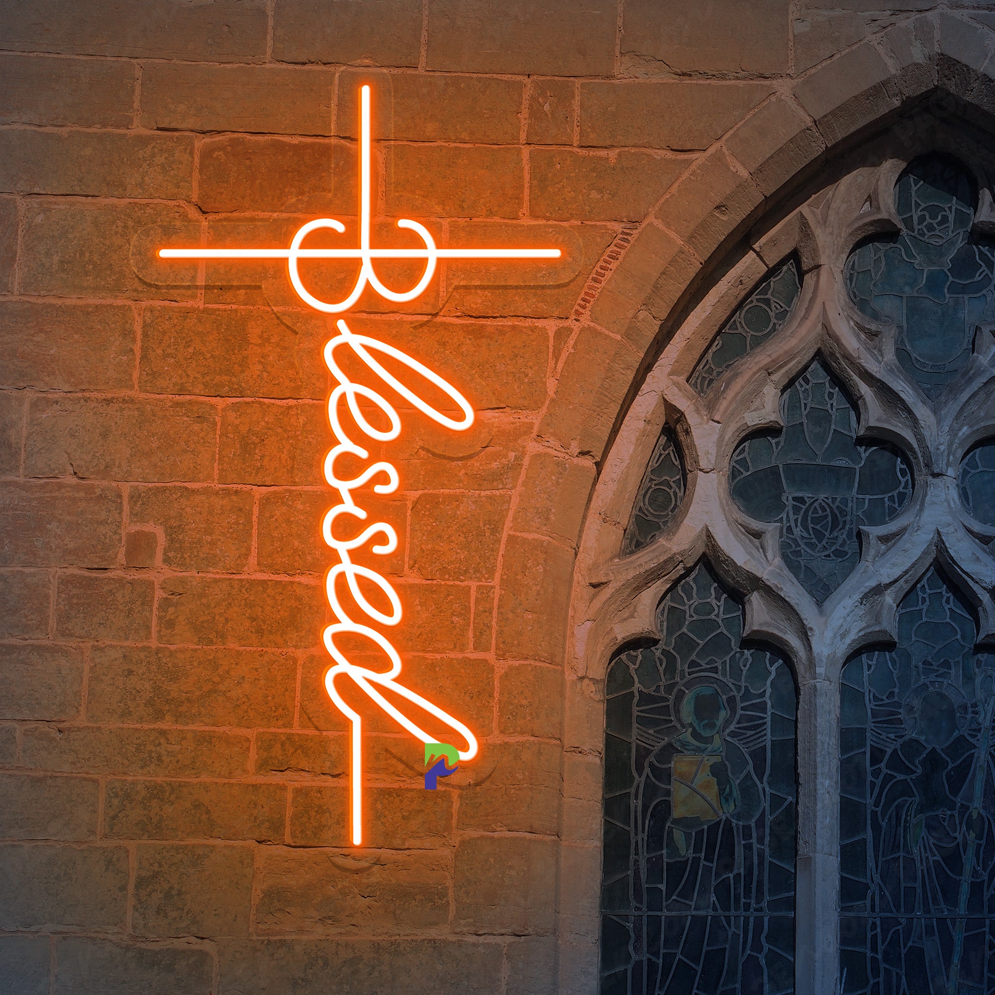 Blessed Neon Sign Religious Cross Led Light