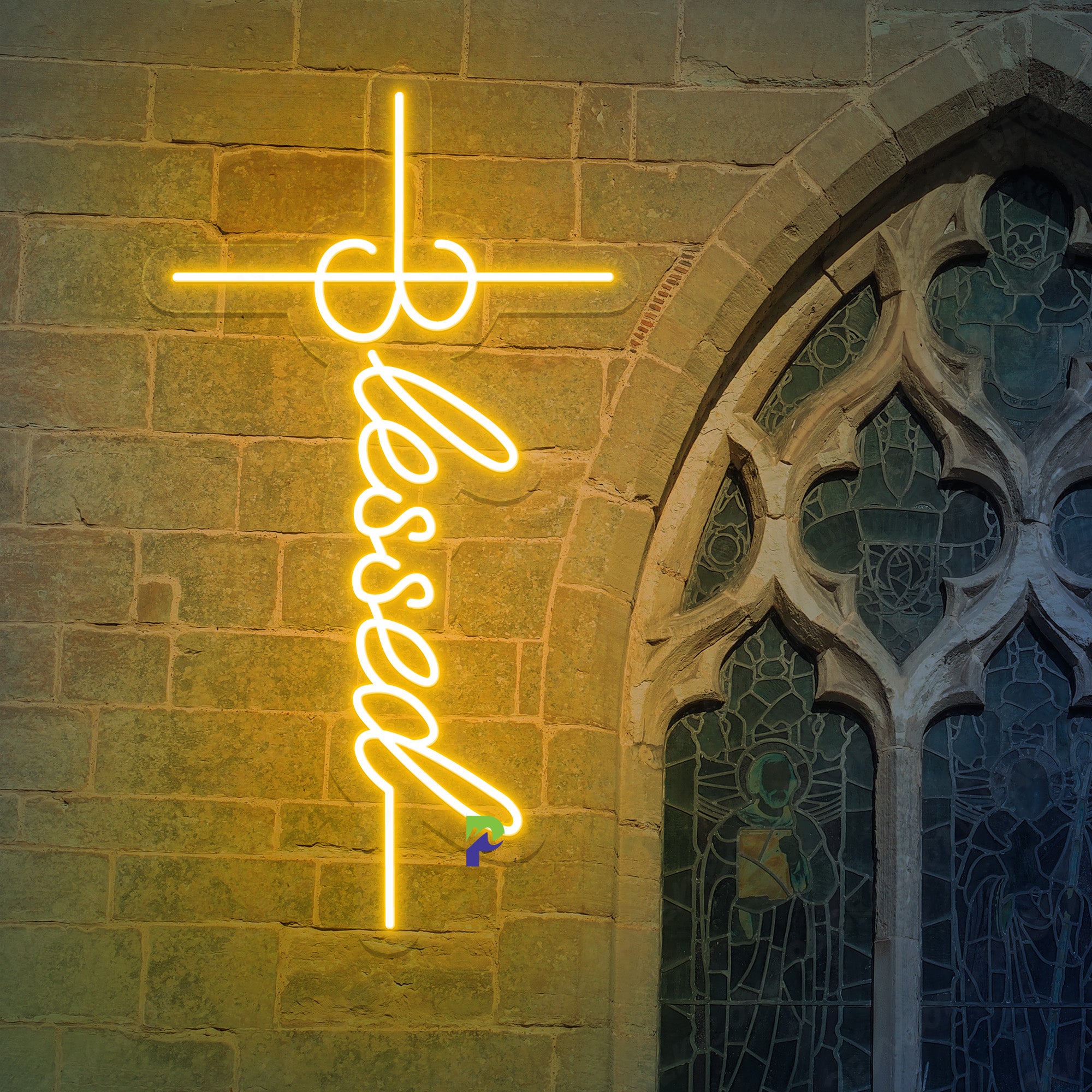 Blessed Neon Sign Religious Cross Led Light