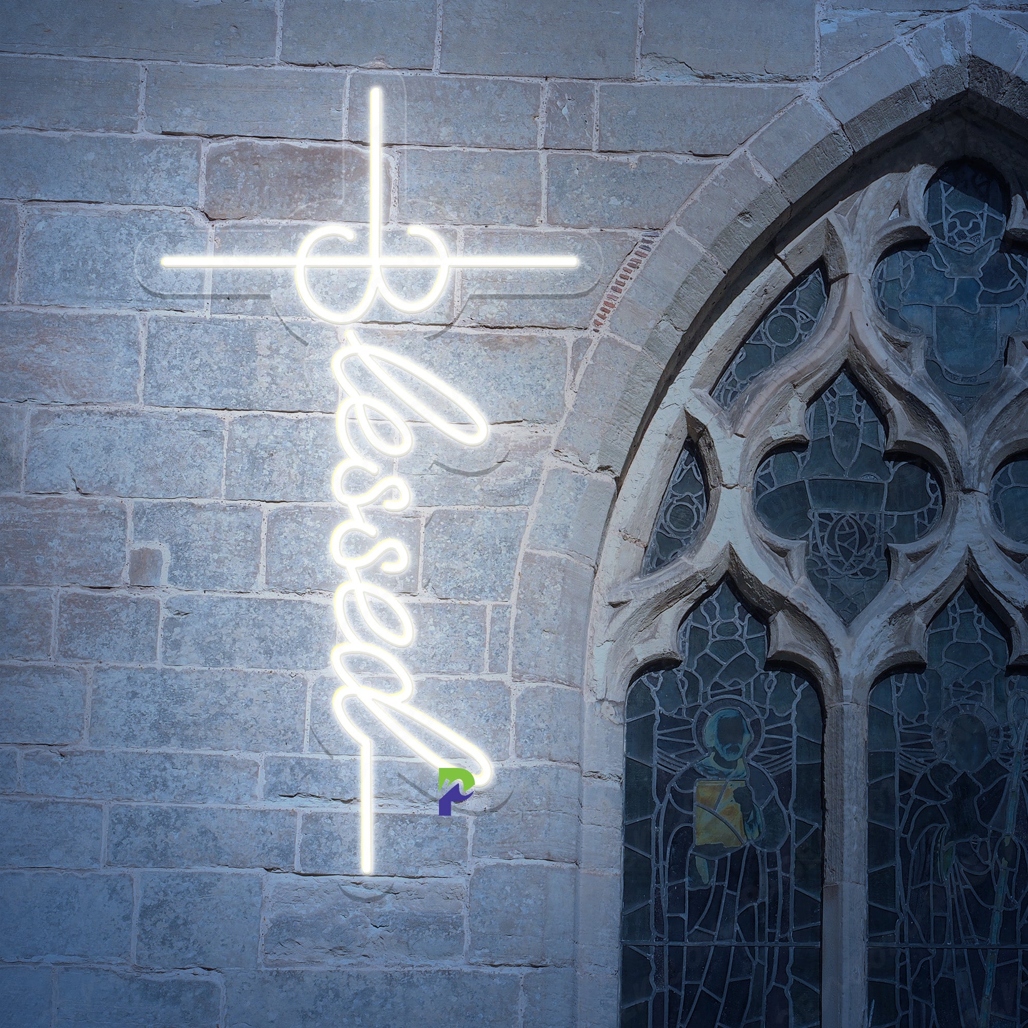 Blessed Neon Sign Religious Cross Led Light