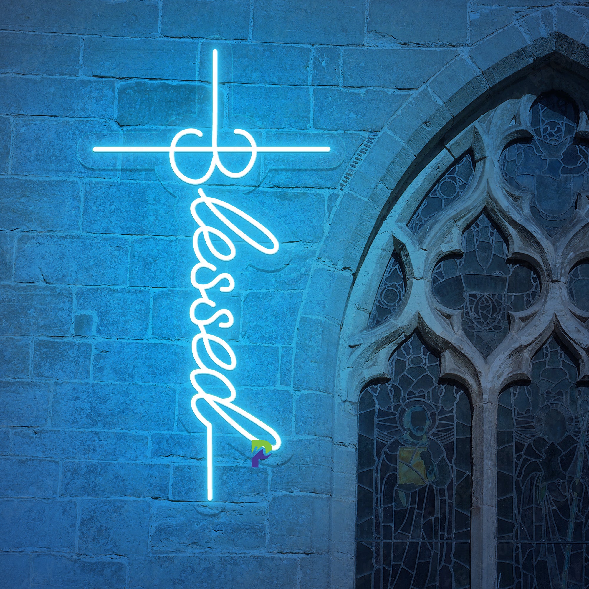 Blessed Neon Sign Religious Cross Led Light