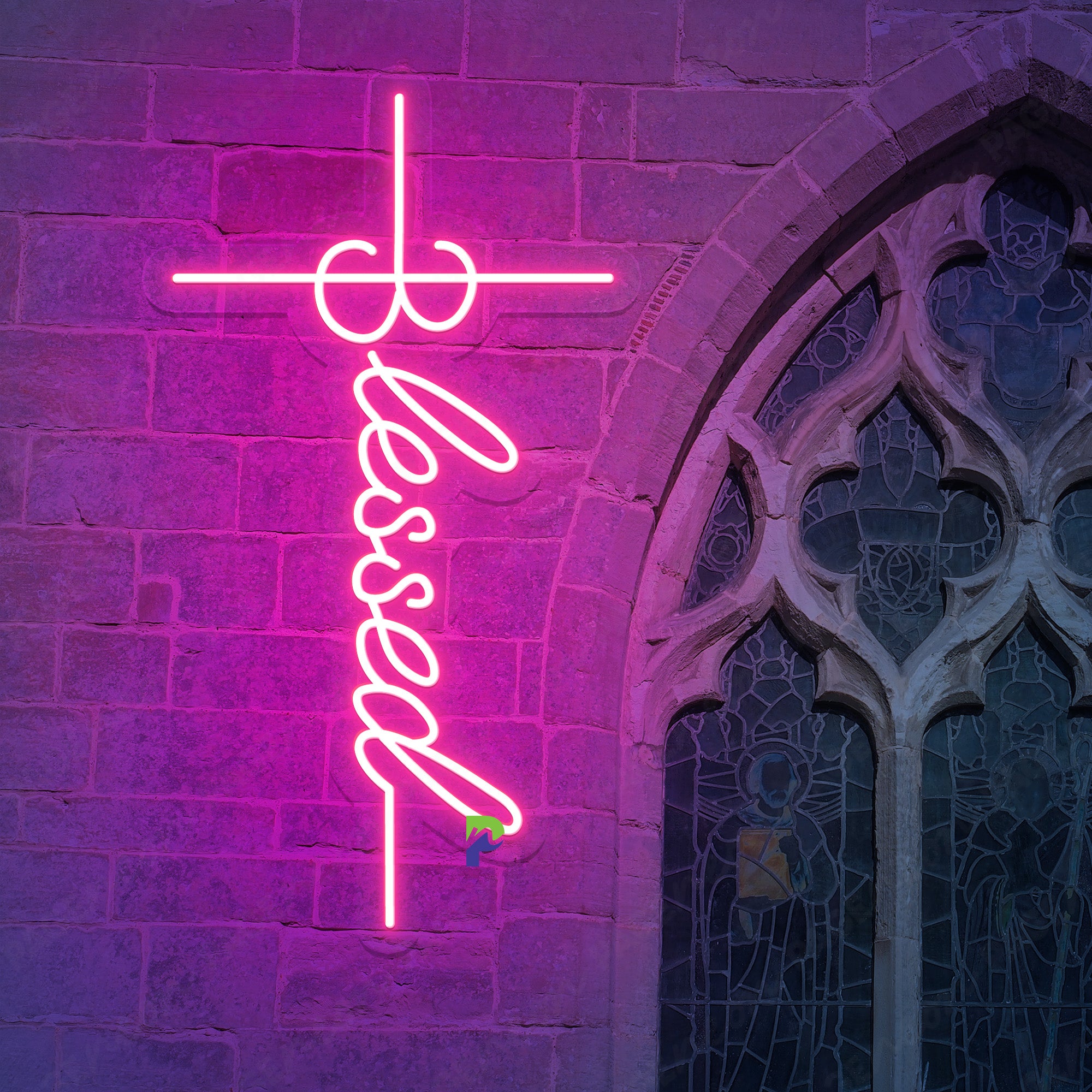 Blessed Neon Sign Religious Cross Led Light