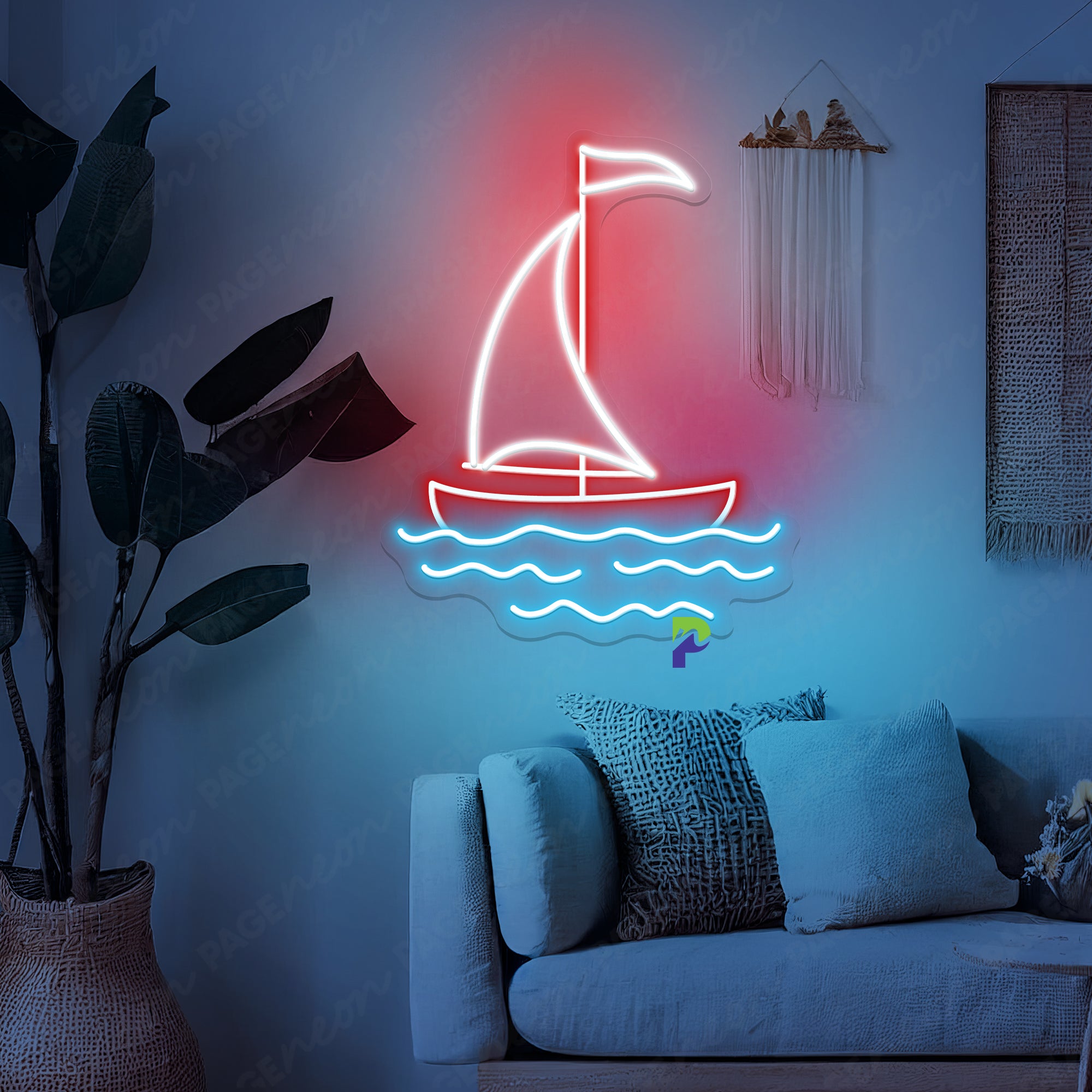Boat Neon Sign Sailing Sea Tropical Led Light