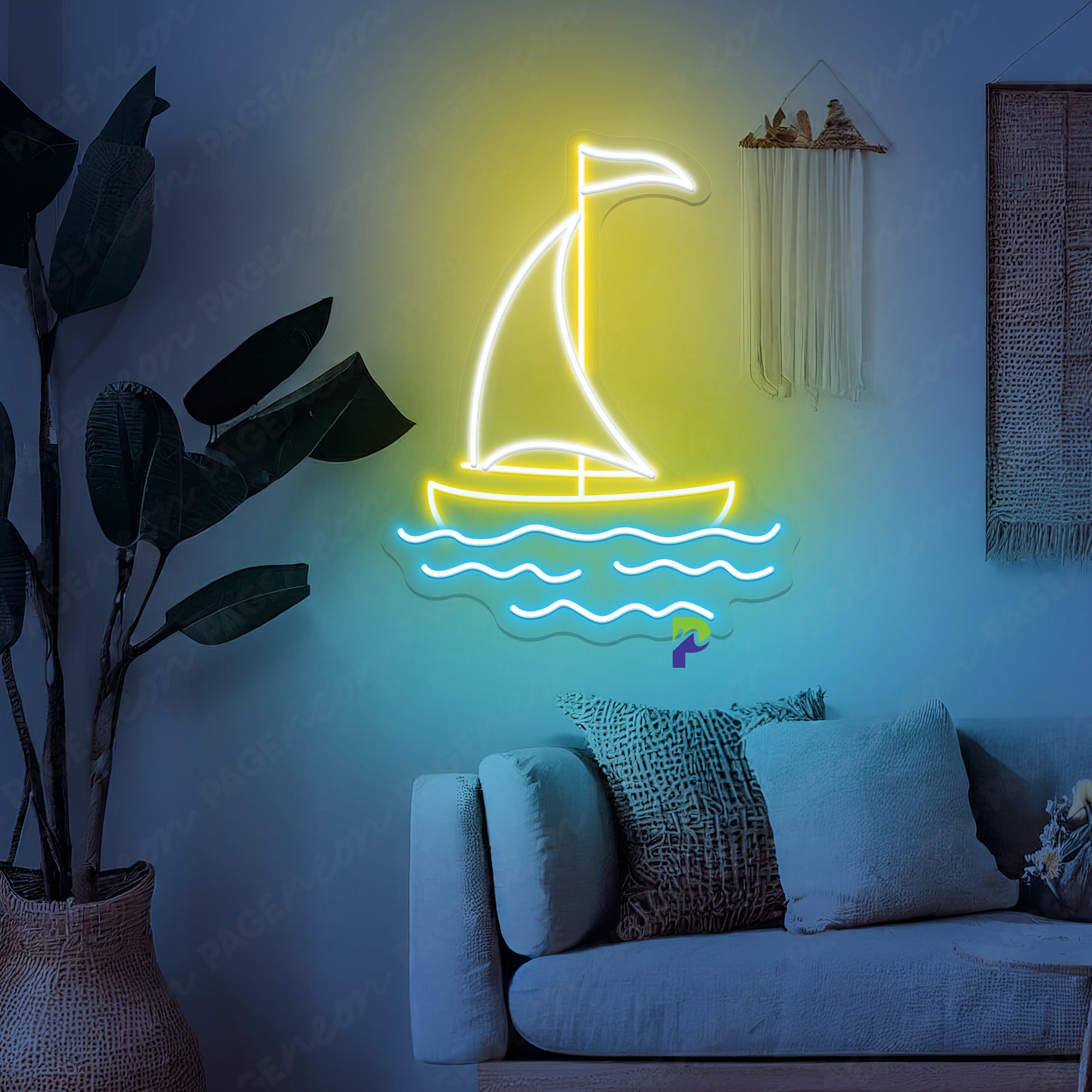 Boat Neon Sign Sailing Sea Tropical Led Light