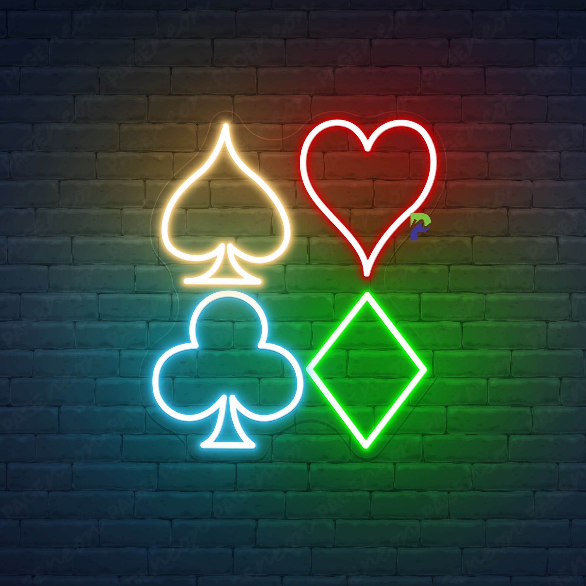 Card Neon Signs Casino Led Light