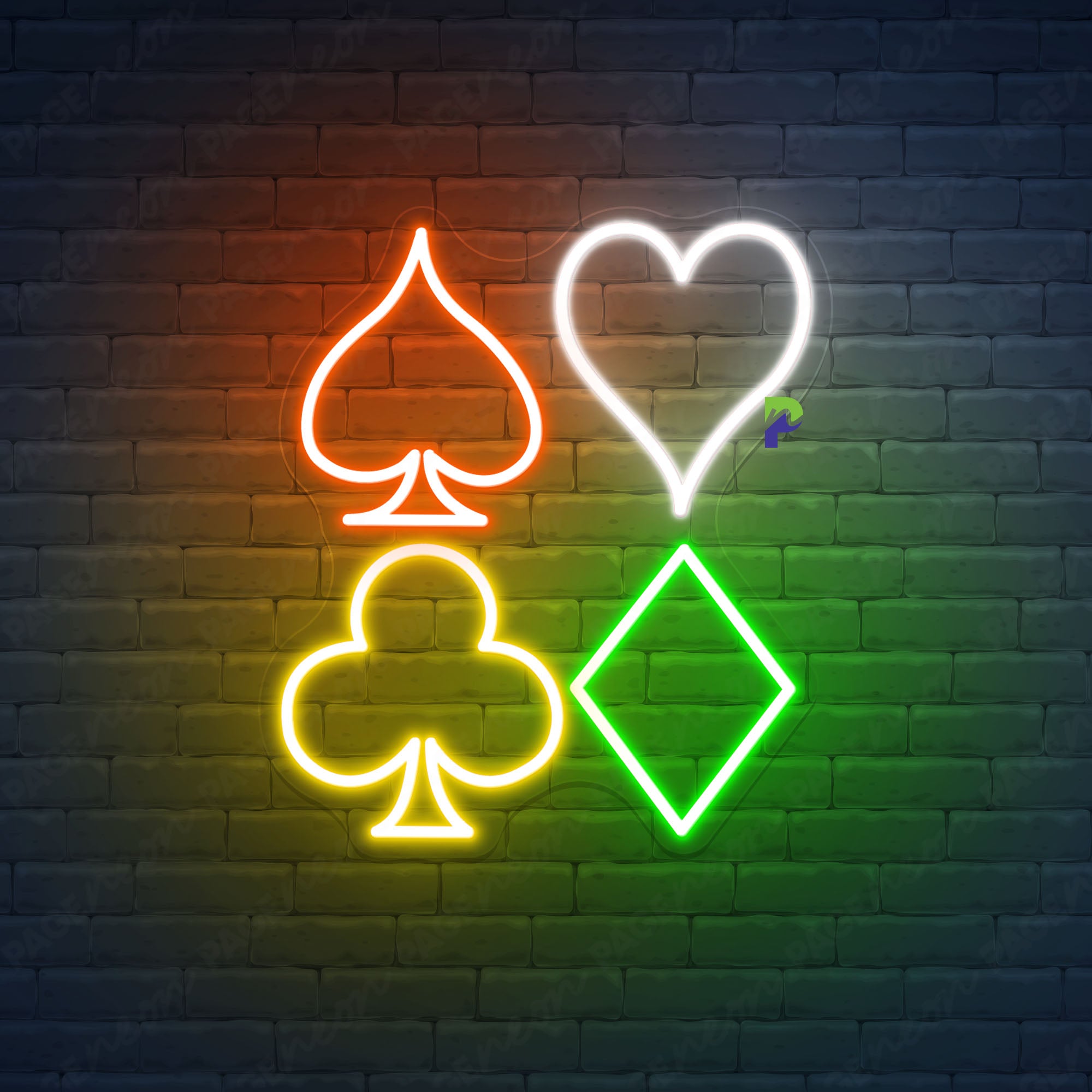 Card Neon Signs Casino Led Light