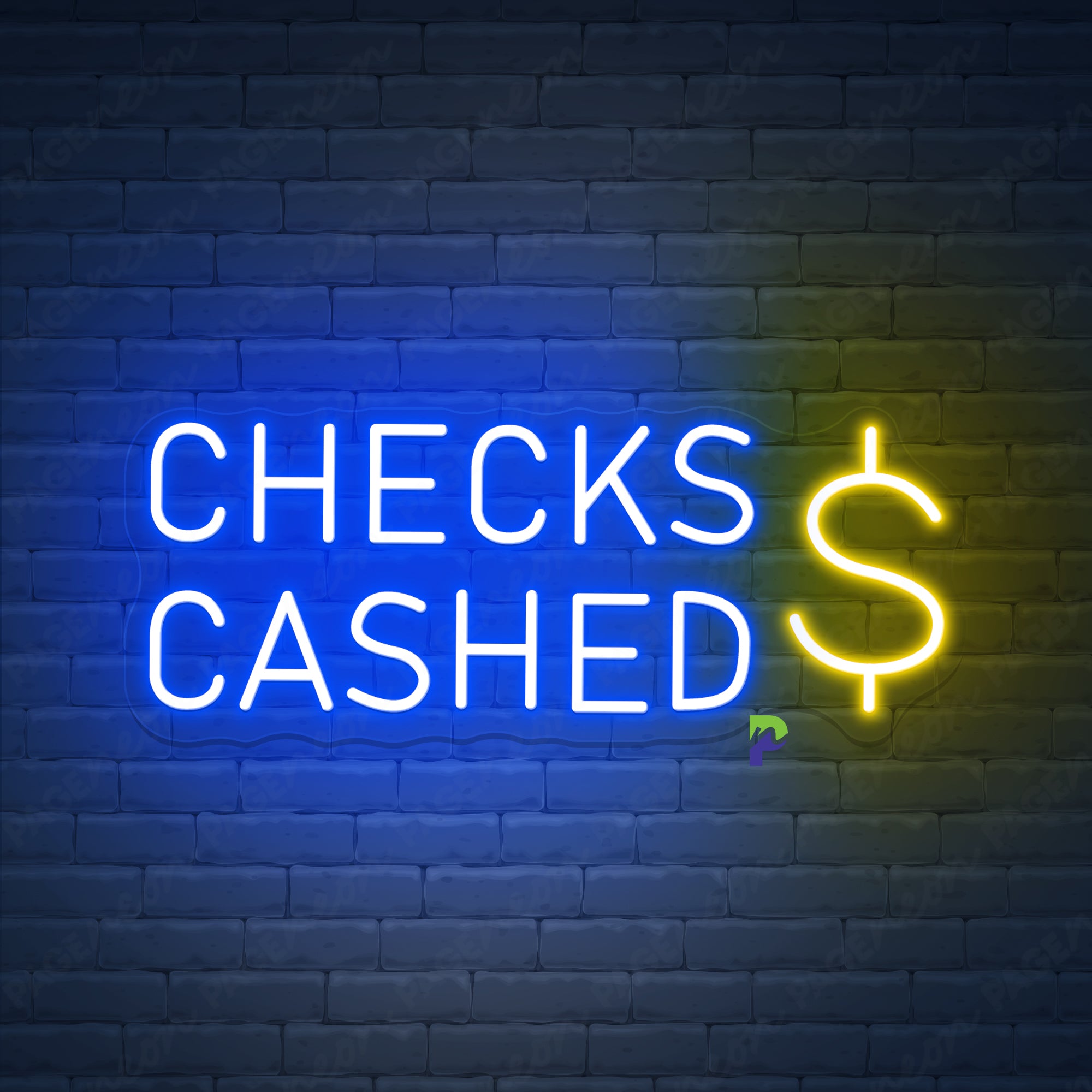Cashed Checks Neon Sign Business Led Light