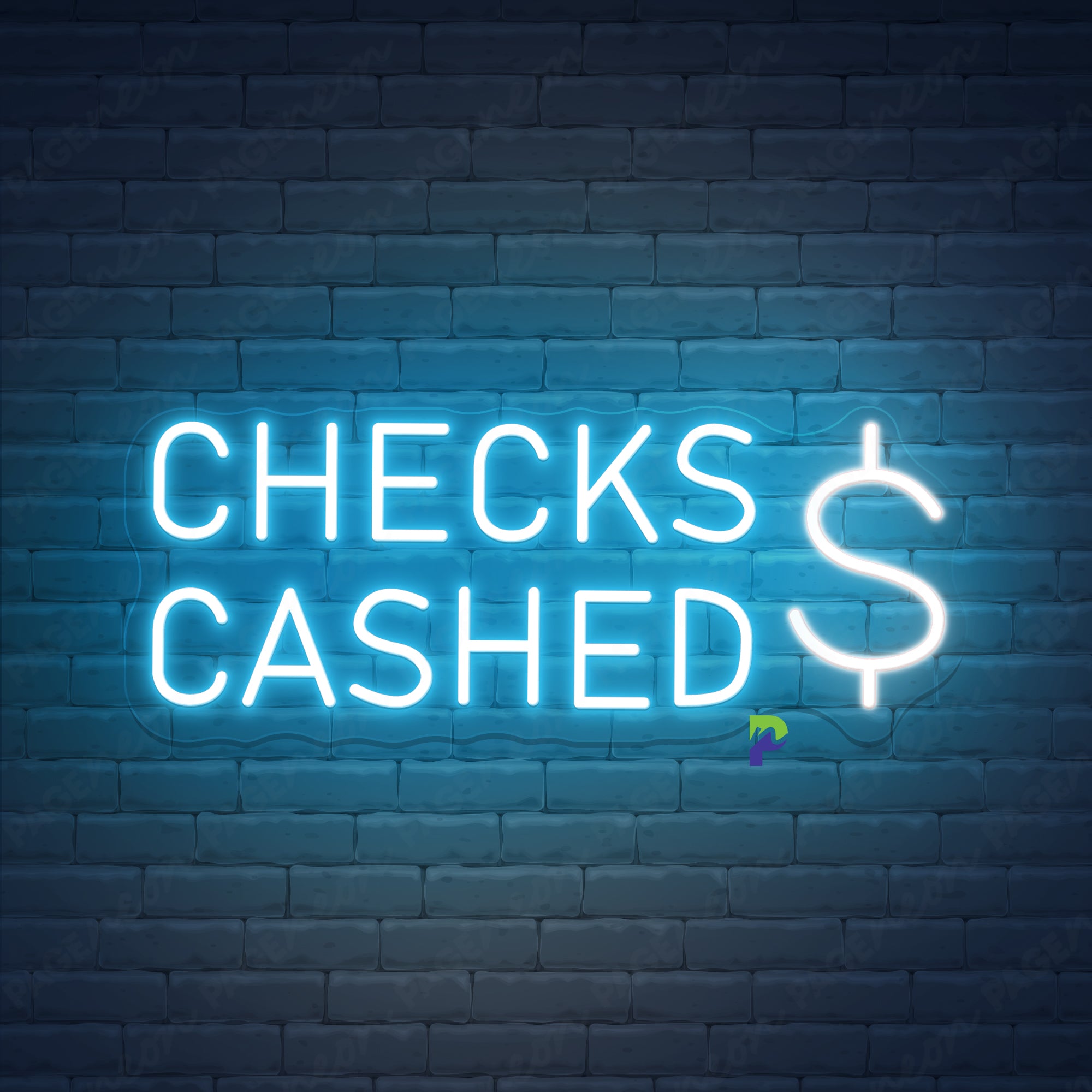Cashed Checks Neon Sign Business Led Light