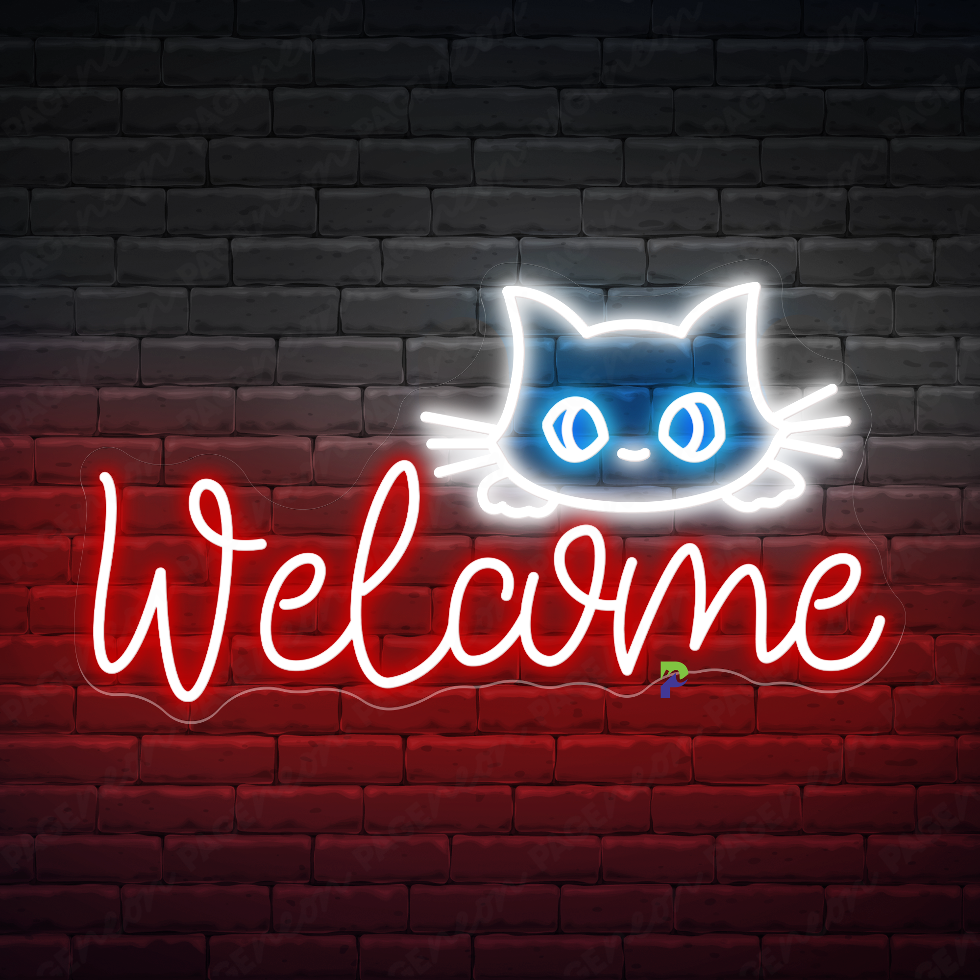 Cat Welcome Neon Sign Business Led Light