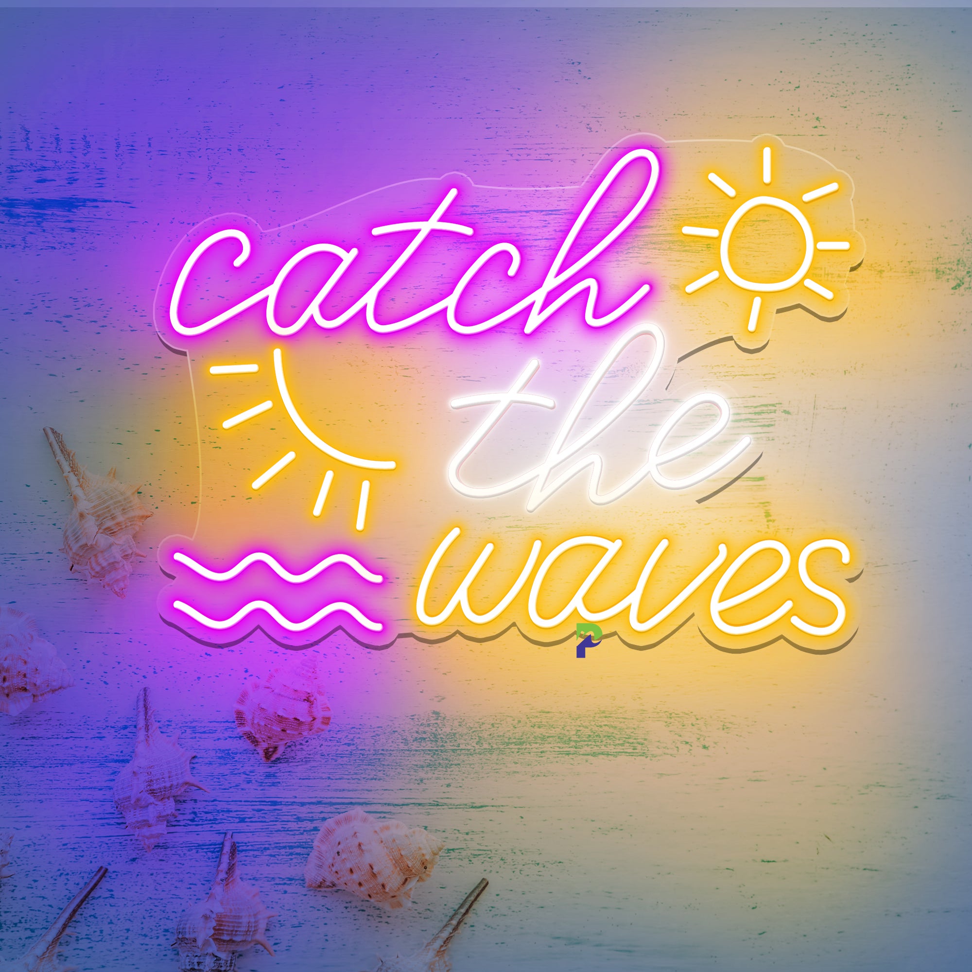Catch The Waves Led Light Beach Neon Sign