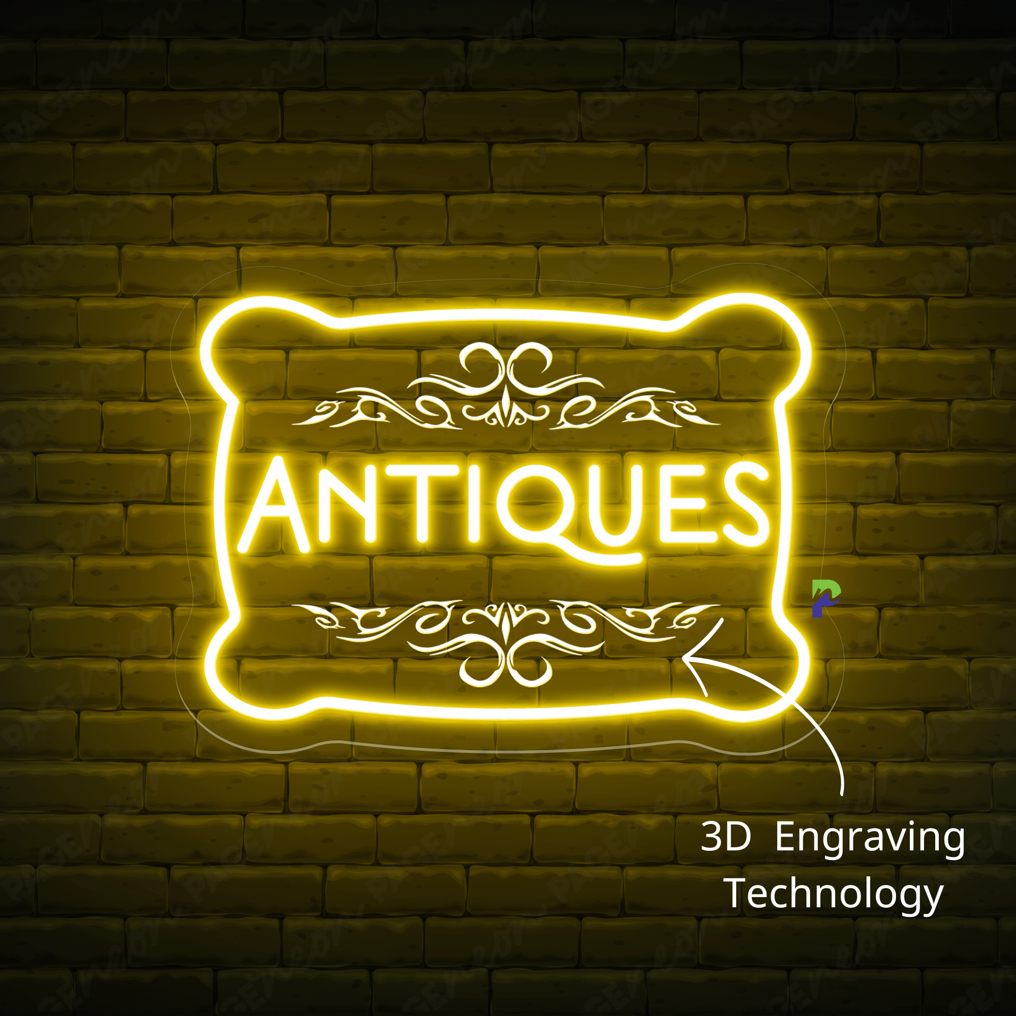 Antique Neon Signs Vintage Engraved Led Light