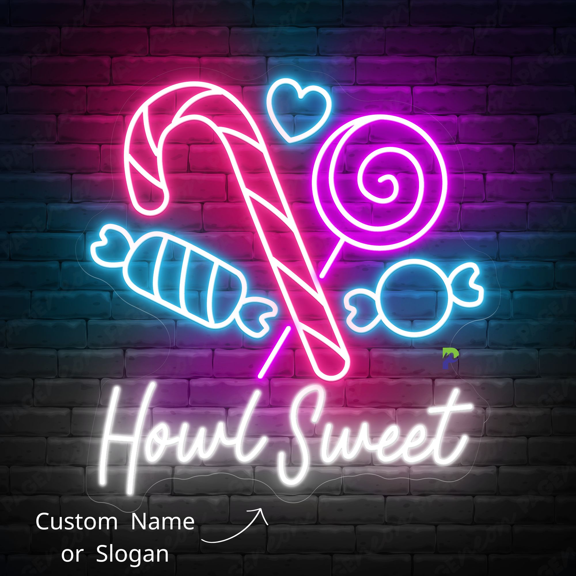 Neon Sweets Sign Custom Name Led Light