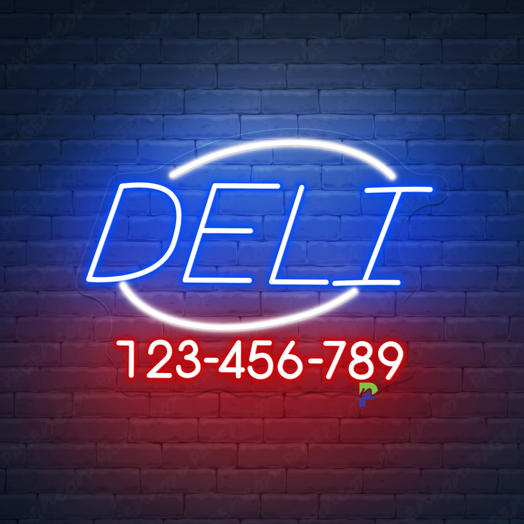 Deli Neon Sign Custom Phone Number Led Light