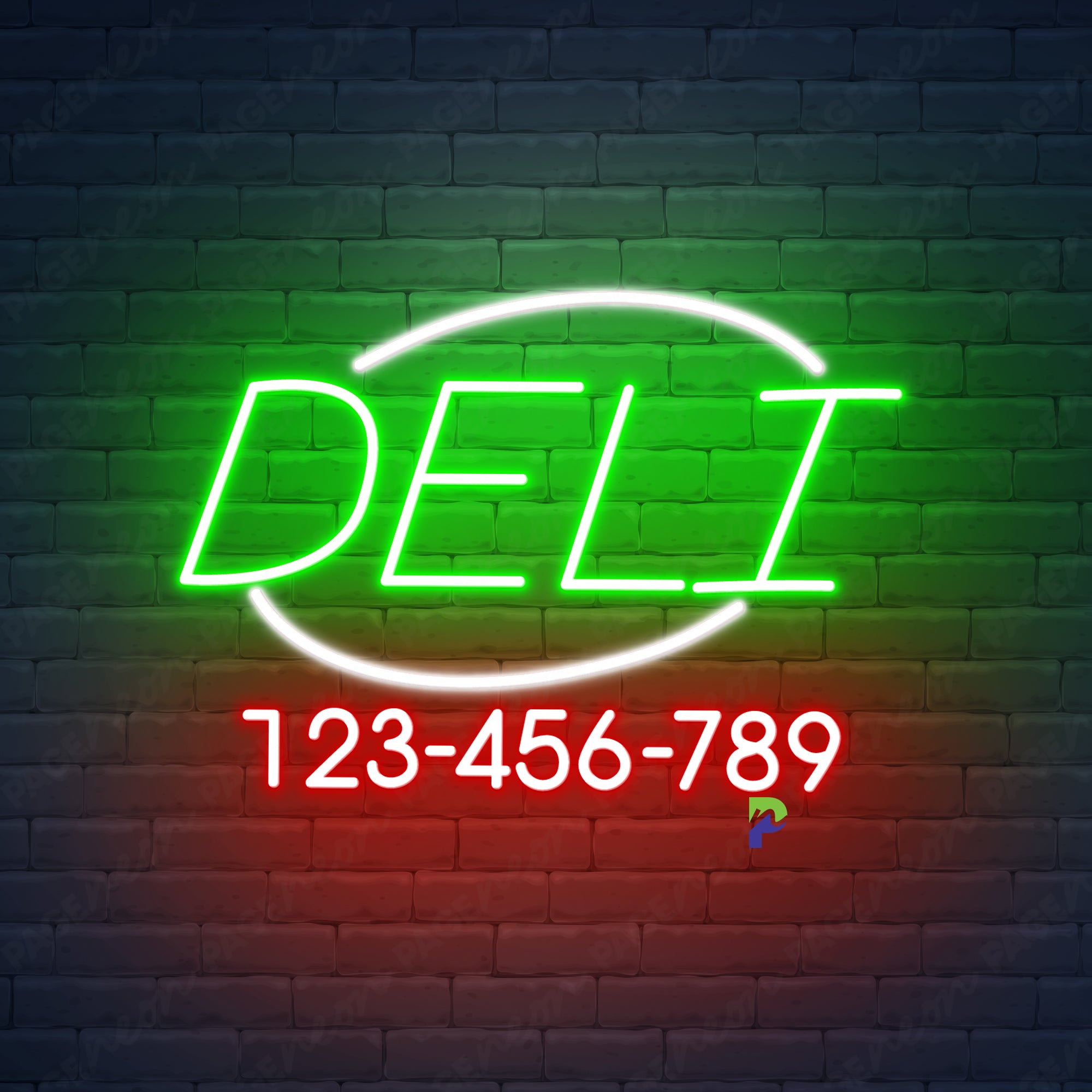 Deli Neon Sign Custom Phone Number Led Light