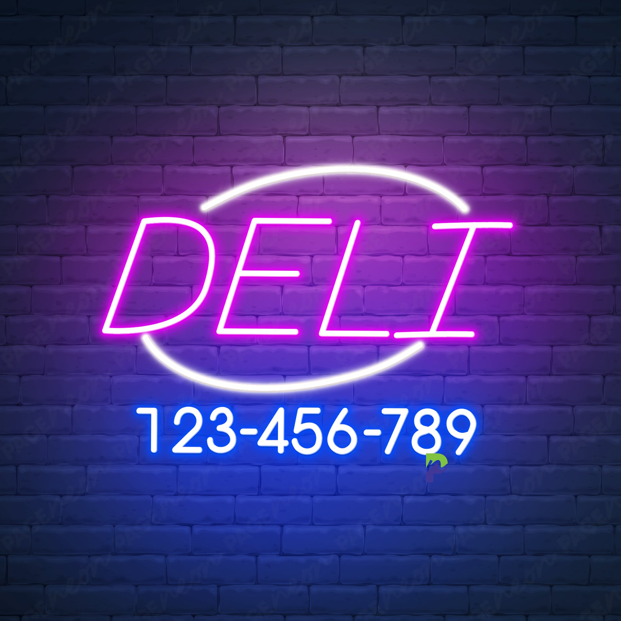 Deli Neon Sign Custom Phone Number Led Light