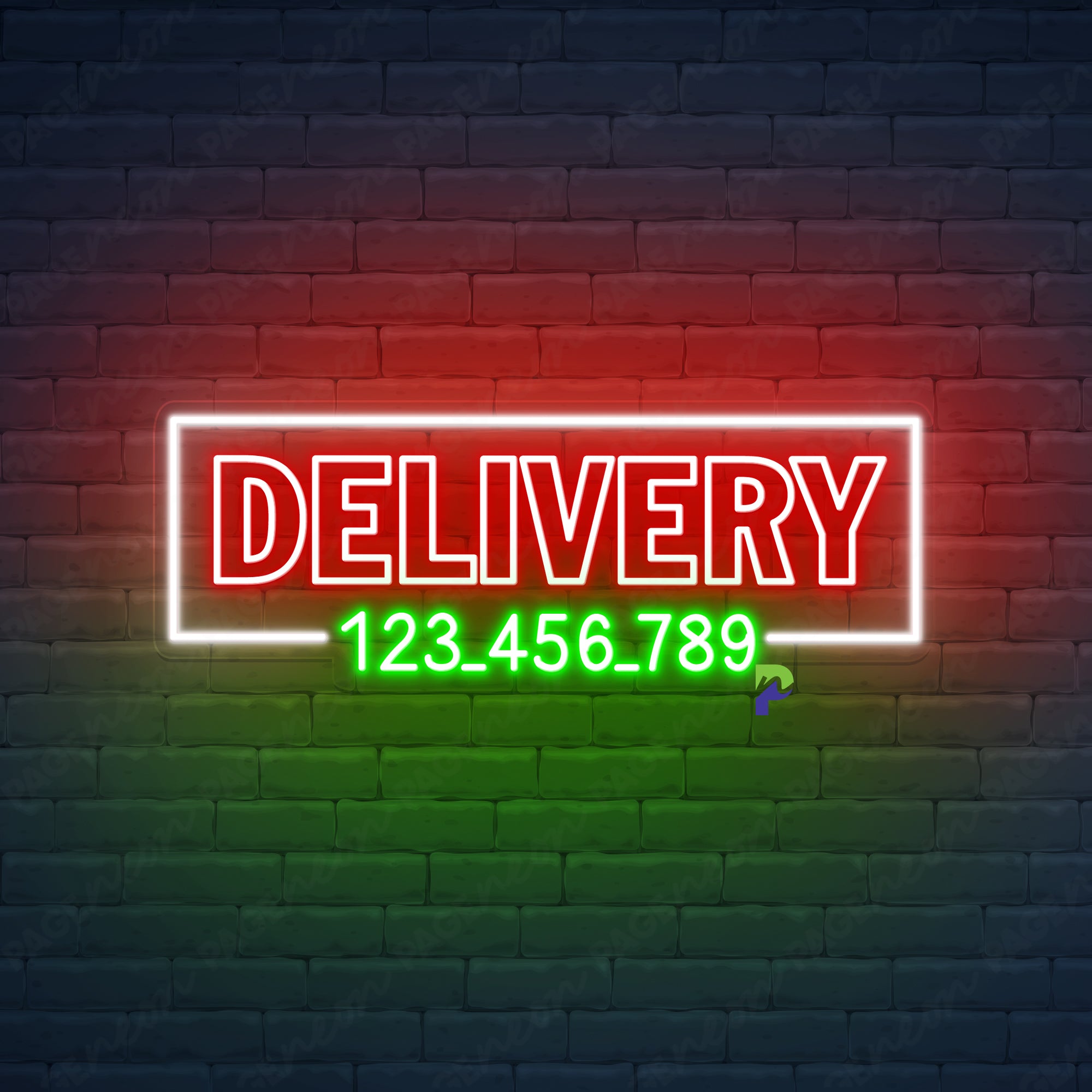 Delivery Neon Signs Custom Phone Number Led Light