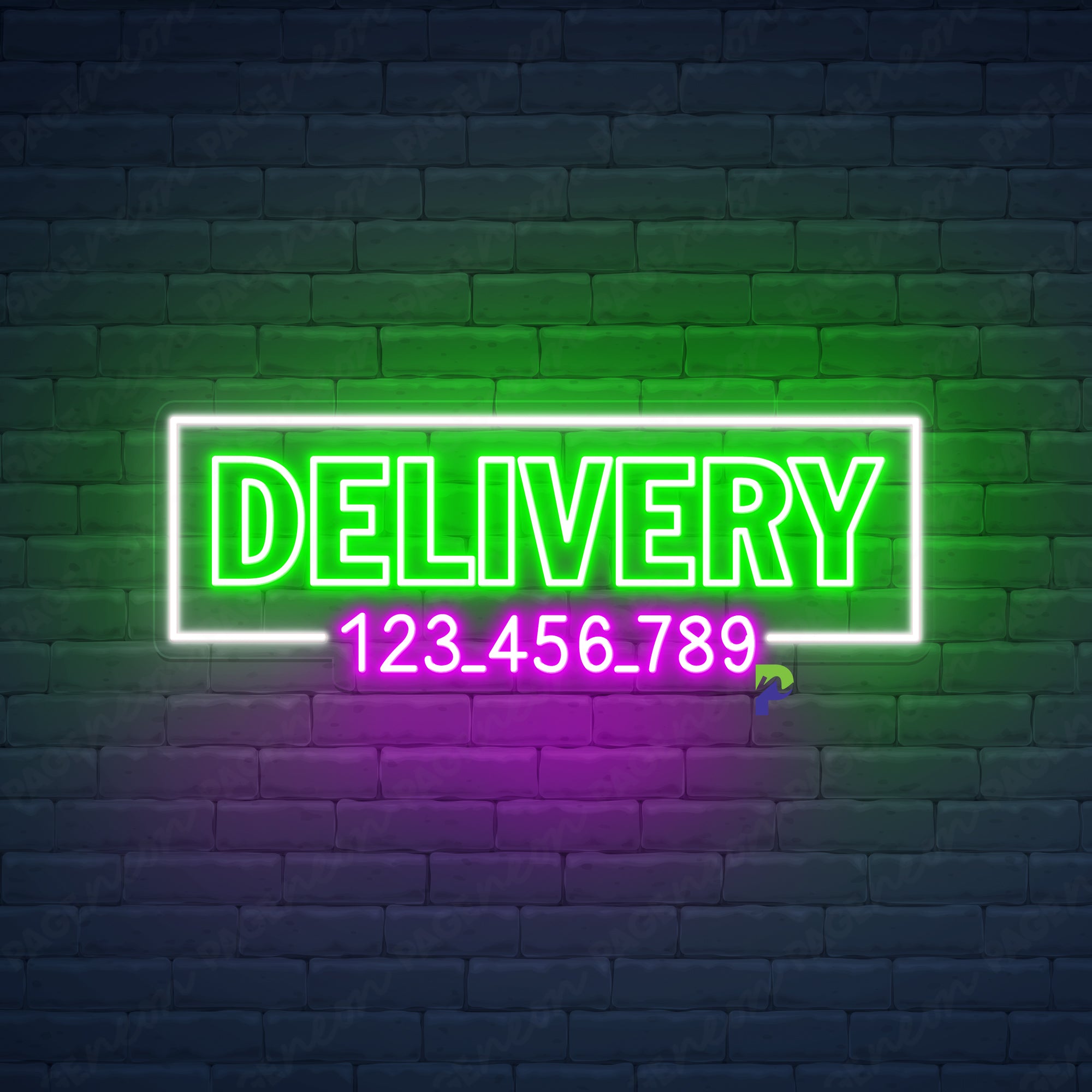 Delivery Neon Signs Custom Phone Number Led Light