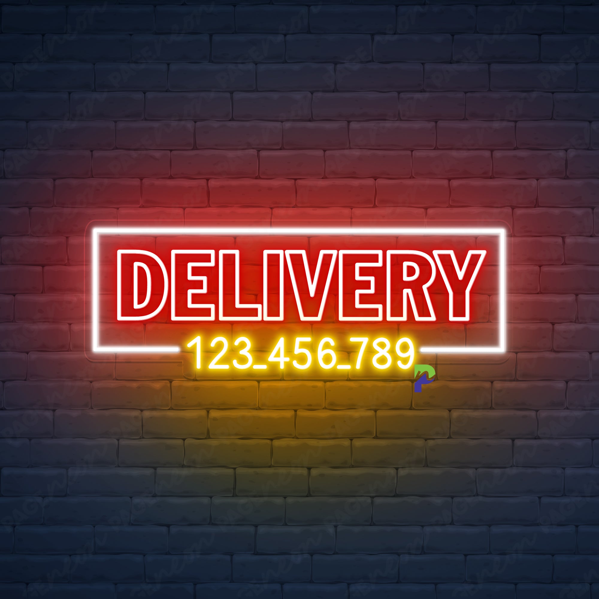 Delivery Neon Signs Custom Phone Number Led Light