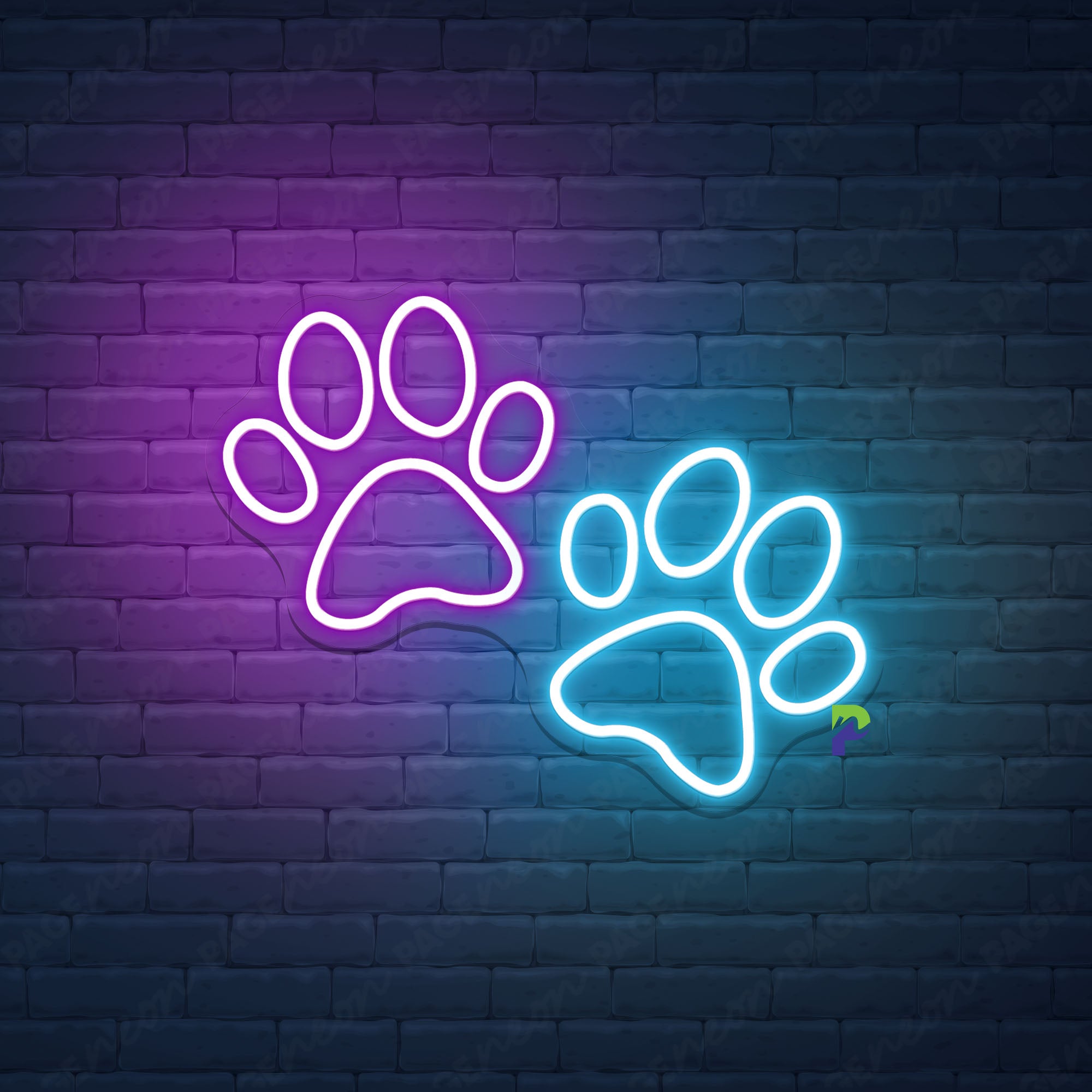 Dog Paw Neon Sign Pet Shop Led Light