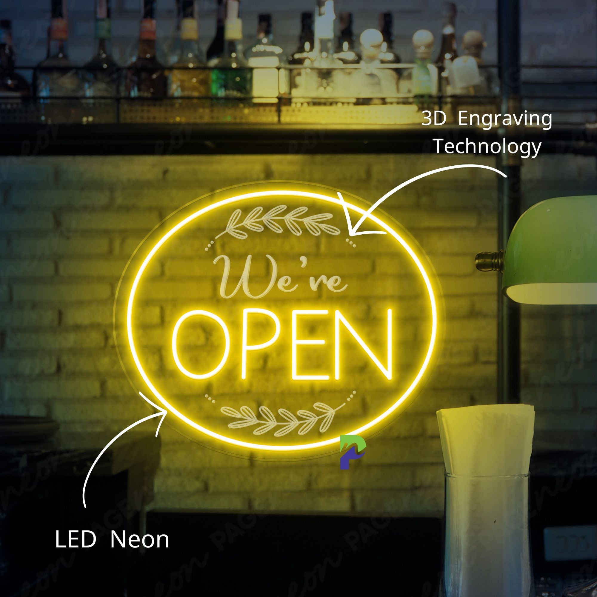 We're Open Neon Sign Open Business Led Light