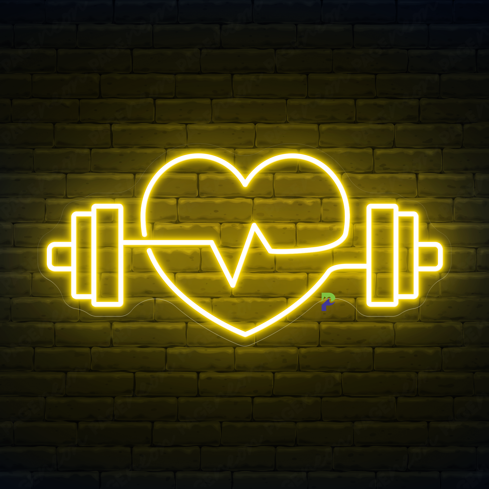 Fitness Neon Sign Strong Heart Led Light