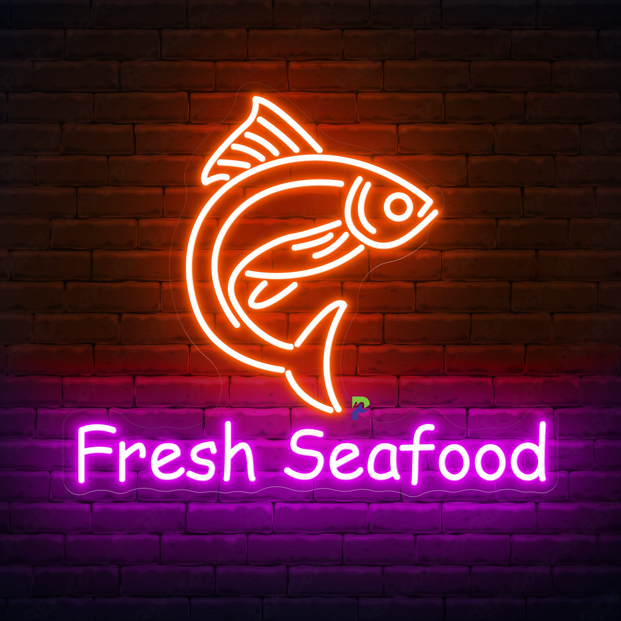 Fresh Seafood Neon Sign Led Light For Restaurant