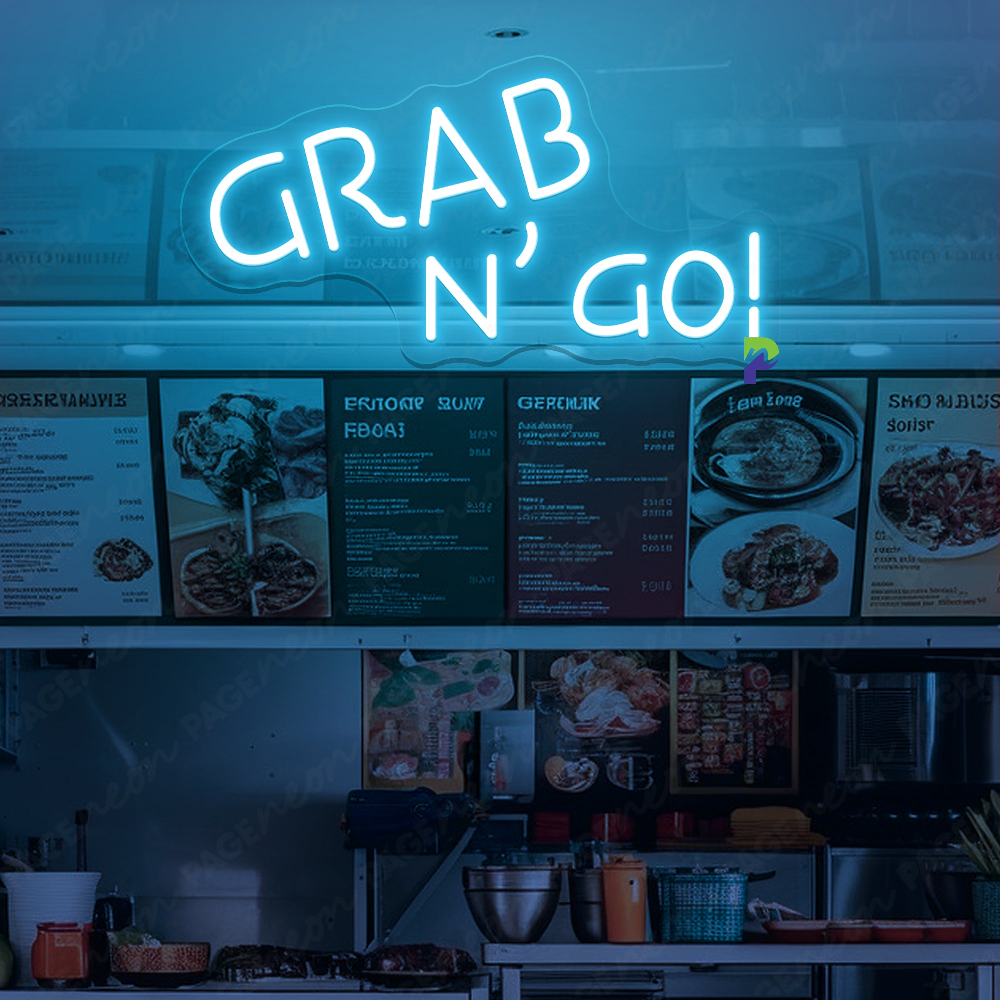Grab N' Go Neon Sign Led Light For Business