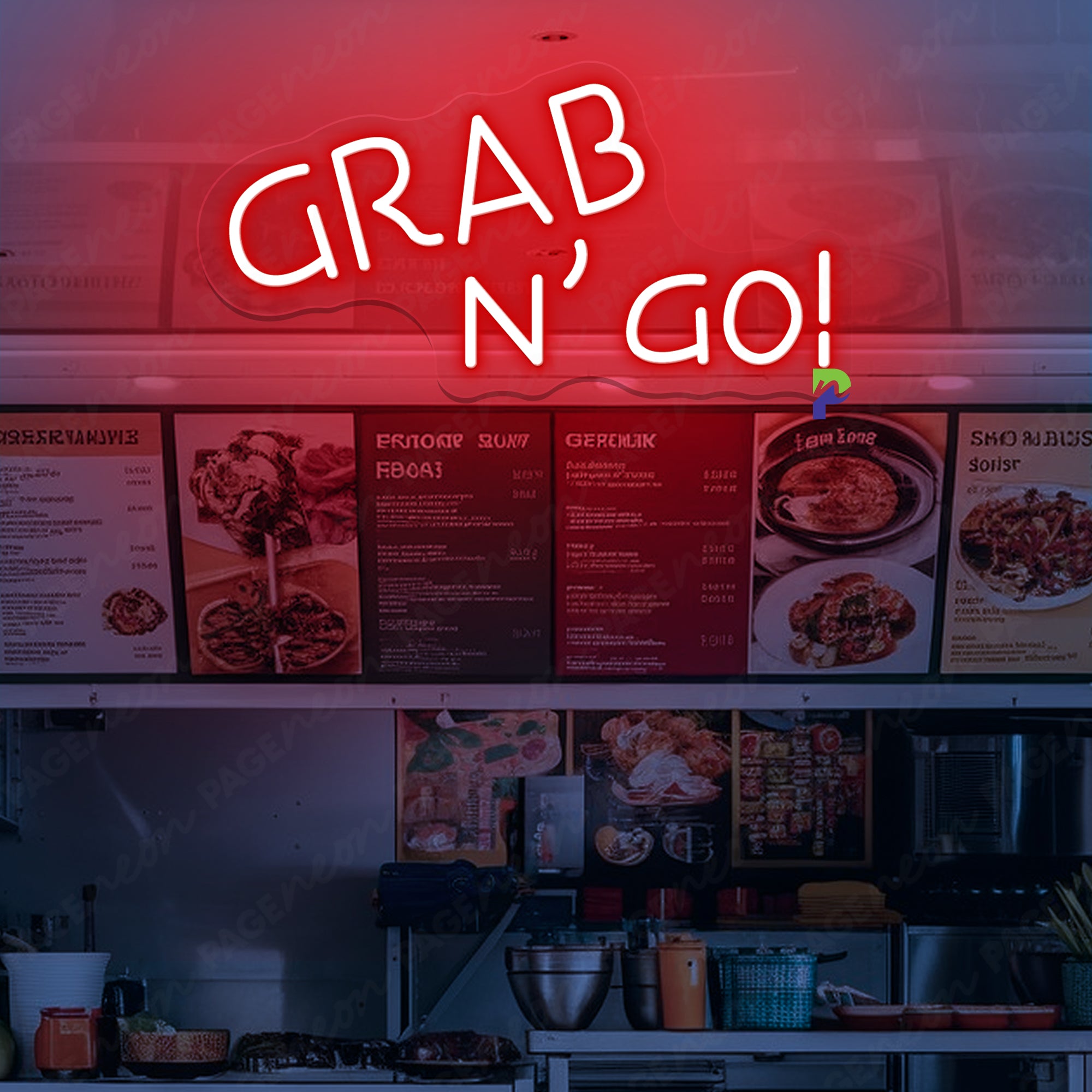 Grab N' Go Neon Sign Led Light For Business