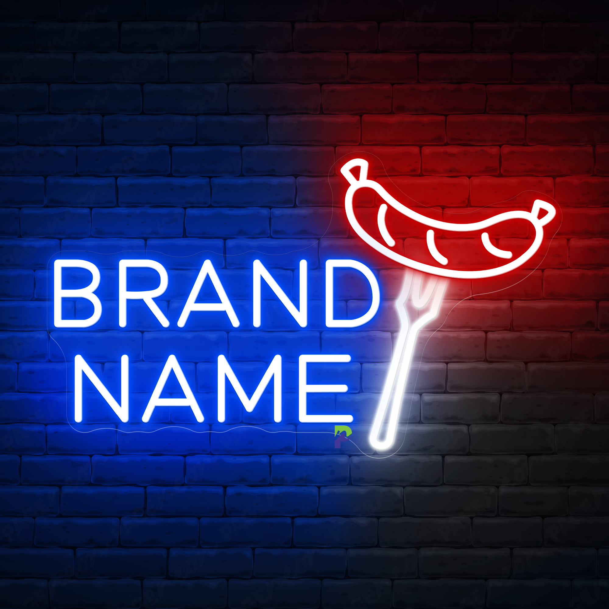 Grill Neon Sign Custom Brand Name Led Light