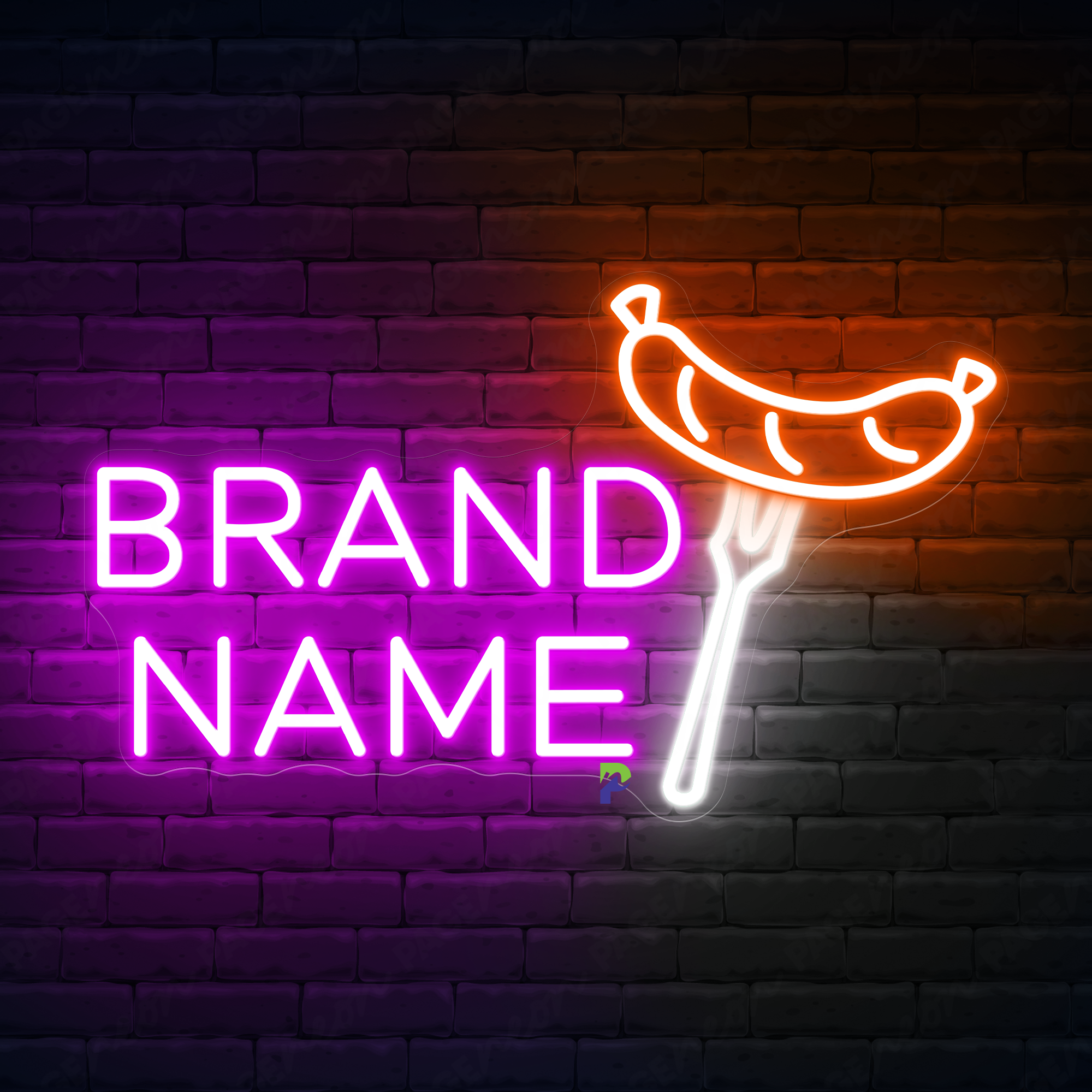 Grill Neon Sign Custom Brand Name Led Light