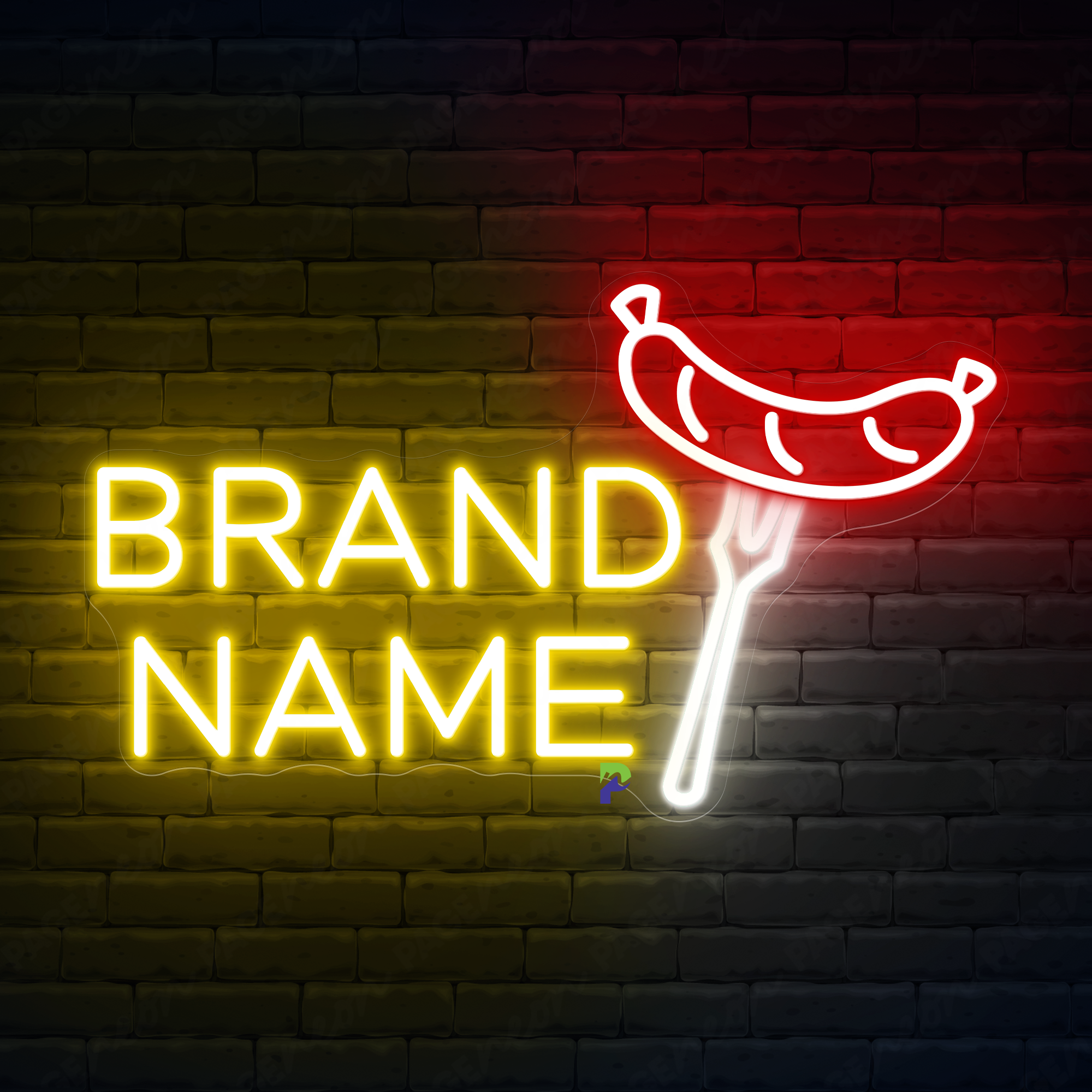 Grill Neon Sign Custom Brand Name Led Light