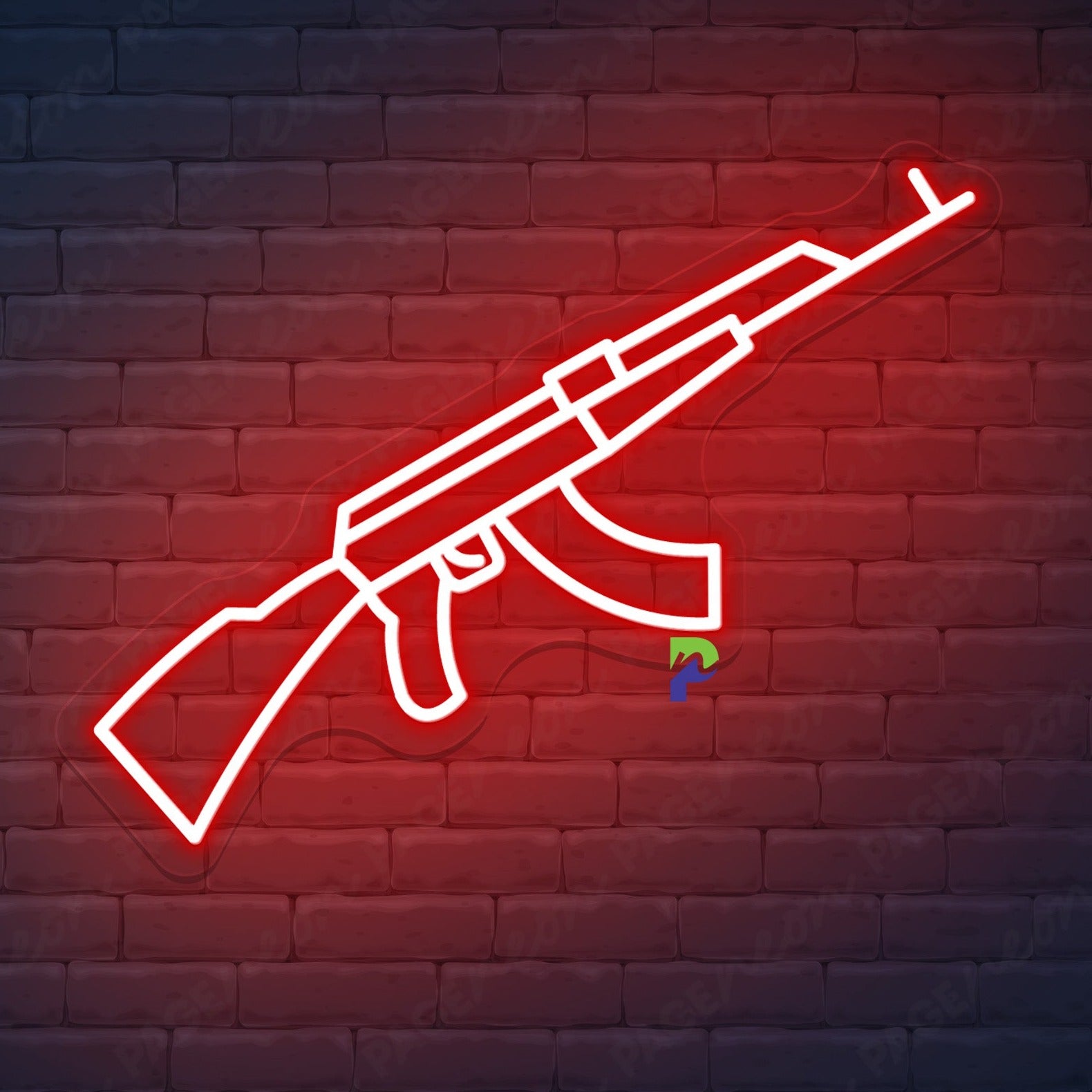 Gun Neon Signs Large Led Light