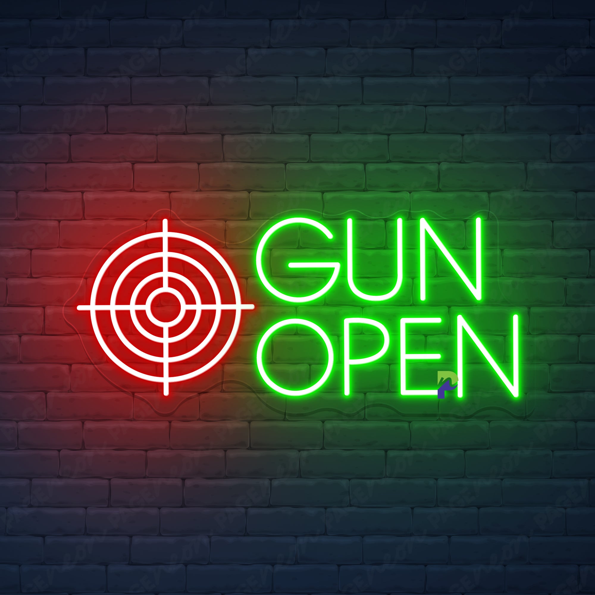 Gun Open Neon Signs Business Custom Led Light