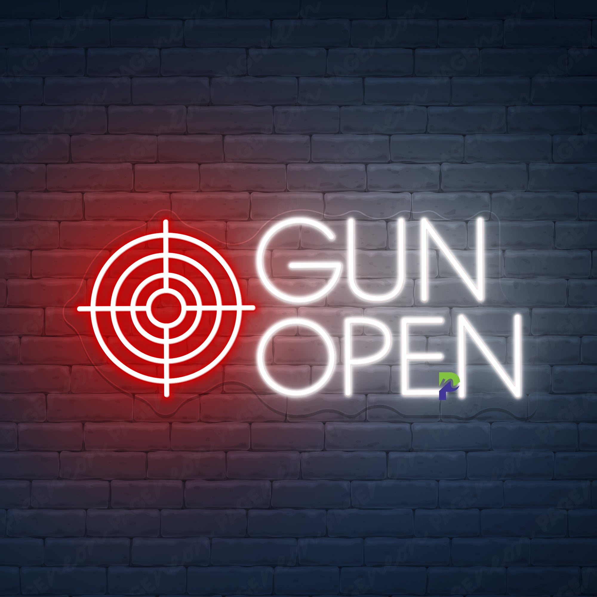 Gun Open Neon Signs Business Custom Led Light