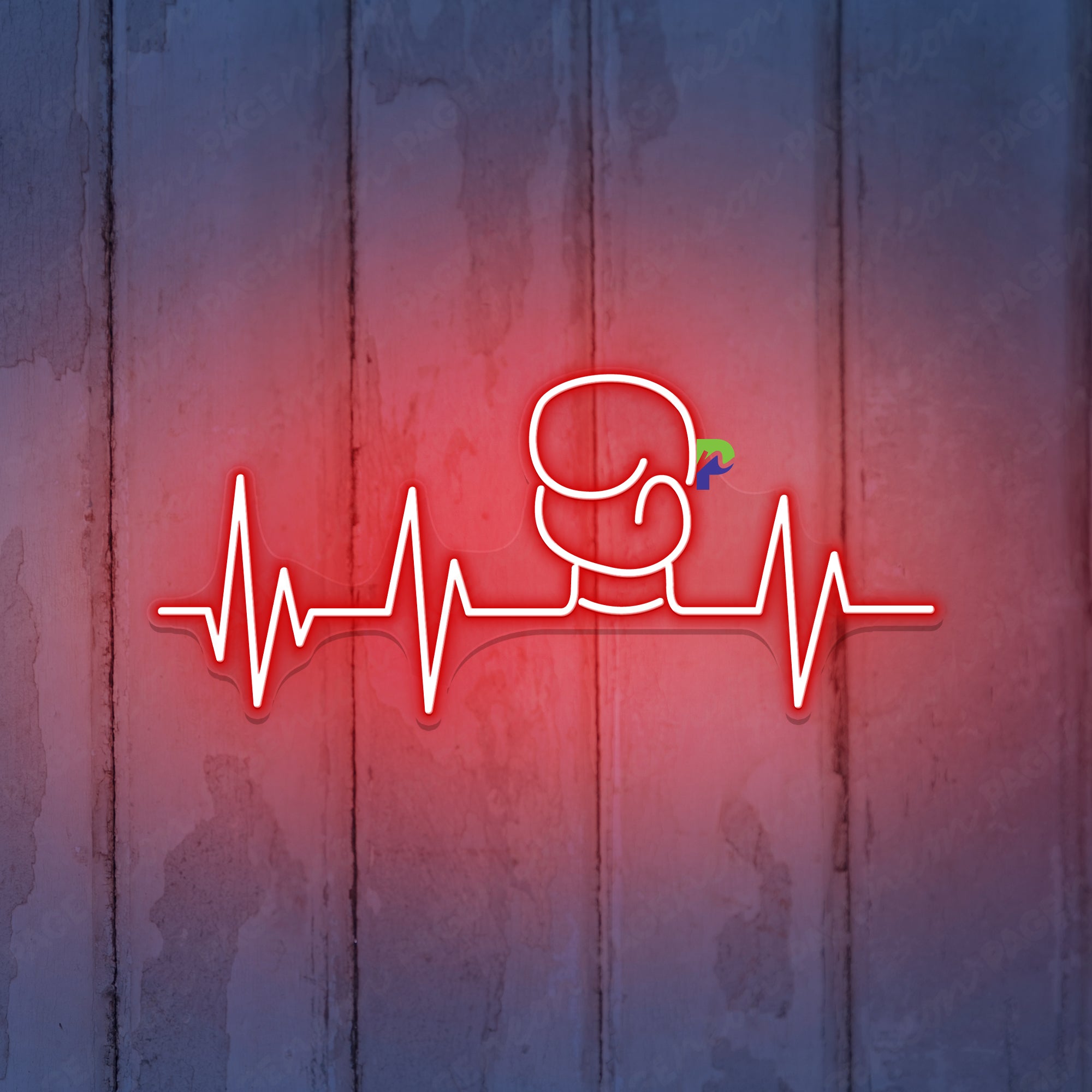 Heartbeat Boxing Gloves Neon Sign Sport Led Light