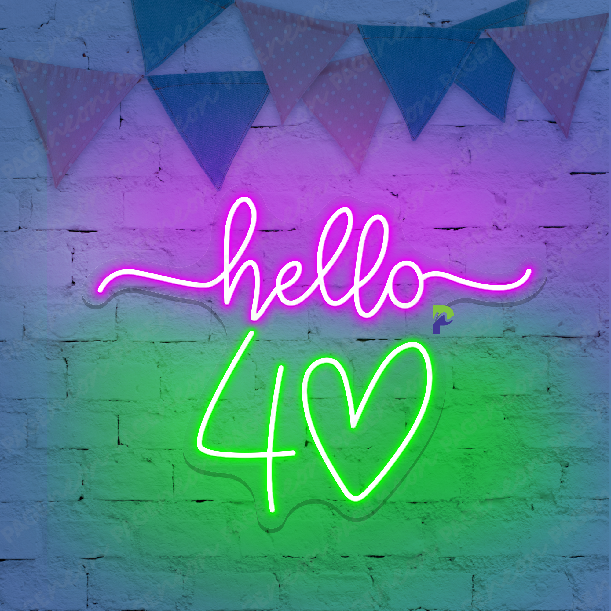 40th Birthday Neon Signs Hello New Age Led Light