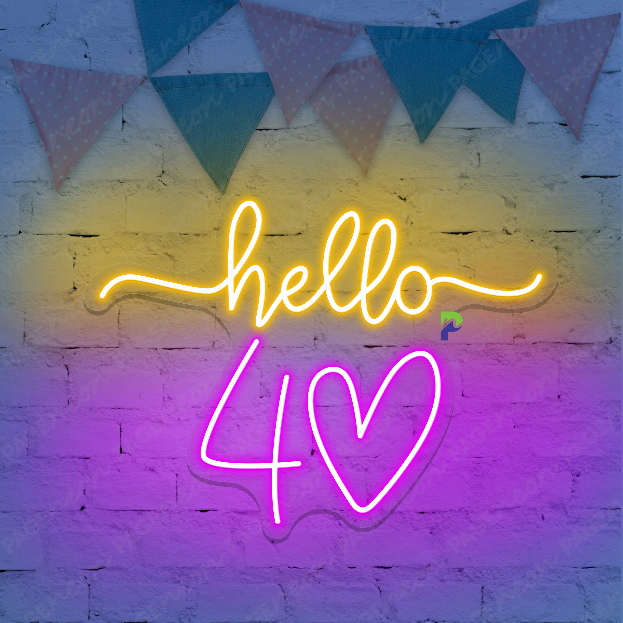 40th Birthday Neon Signs Hello New Age Led Light